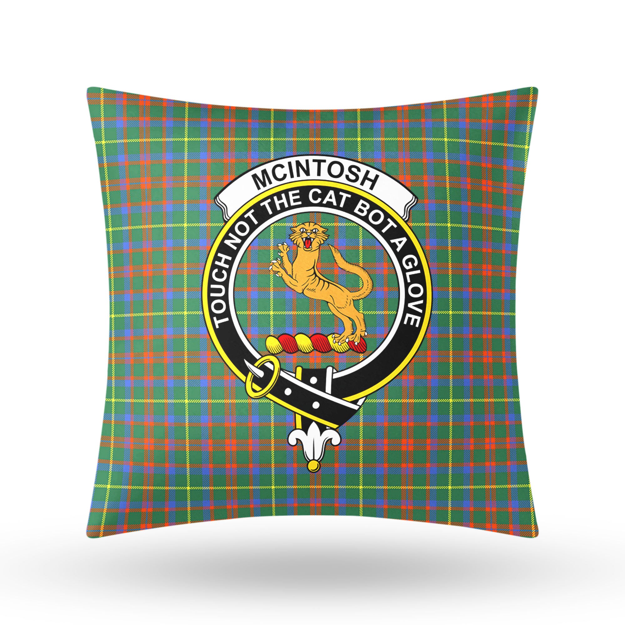 McIntosh Hunting Ancient Tartan Crest Pillow Cover