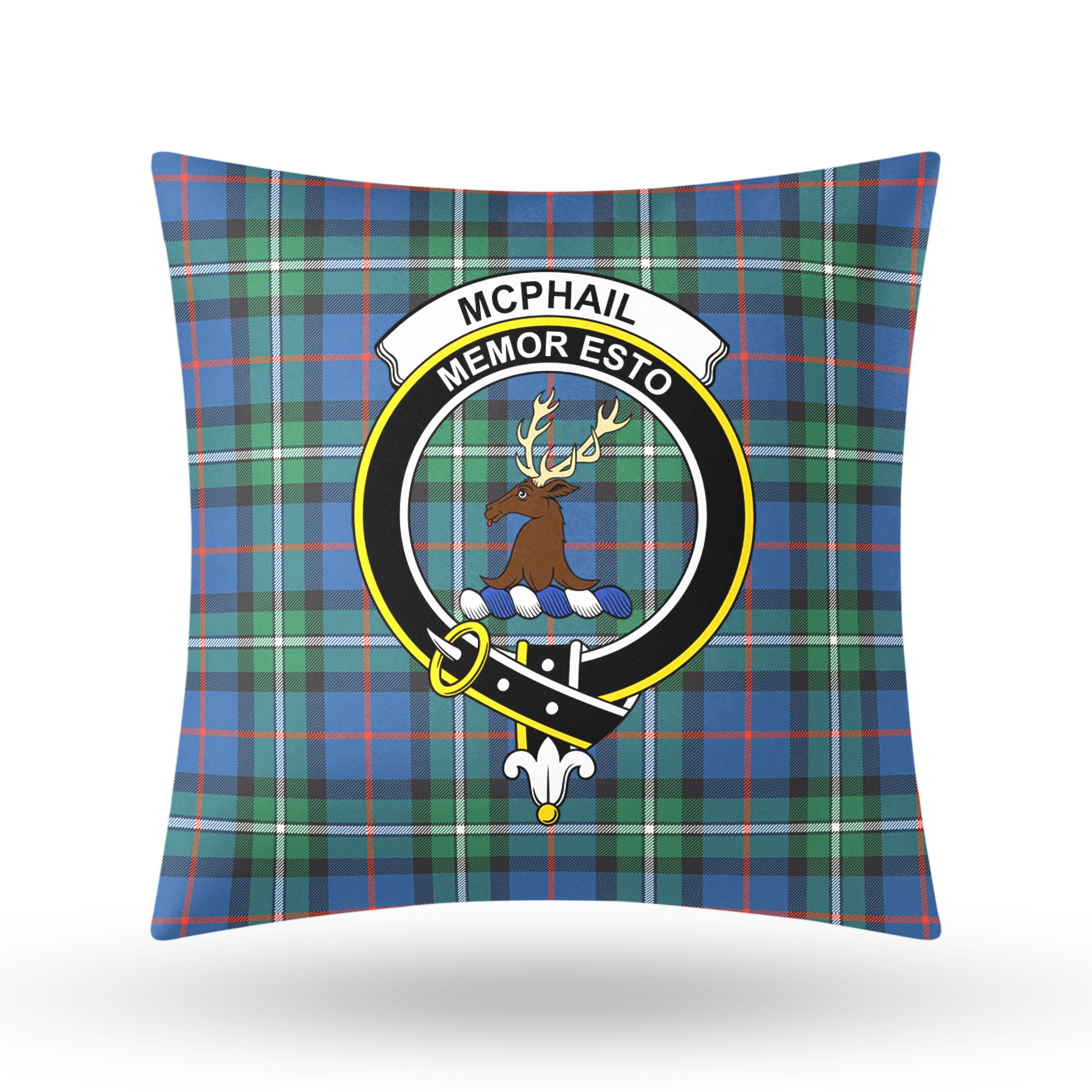 McPhail Hunting Ancient Tartan Crest Pillow Cover