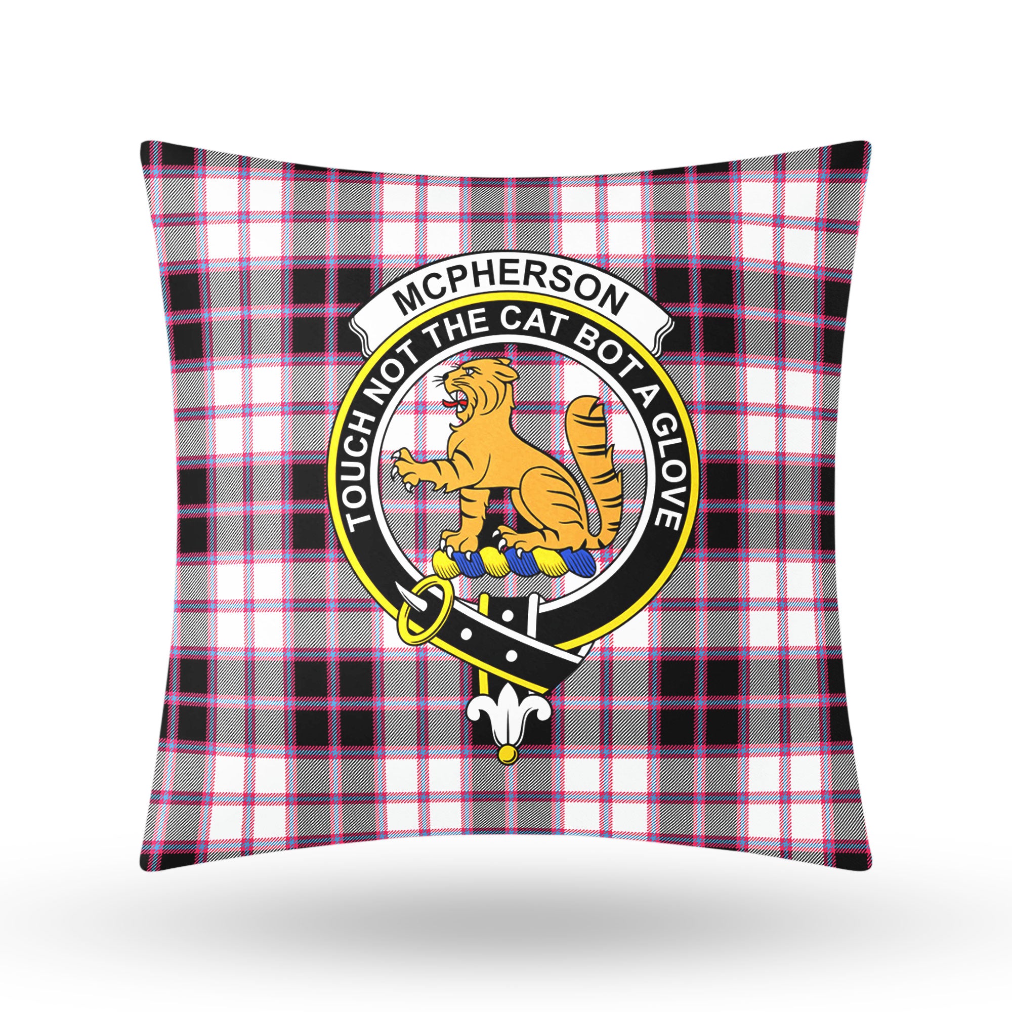 McPherson Hunting Modern Tartan Crest Pillow Cover