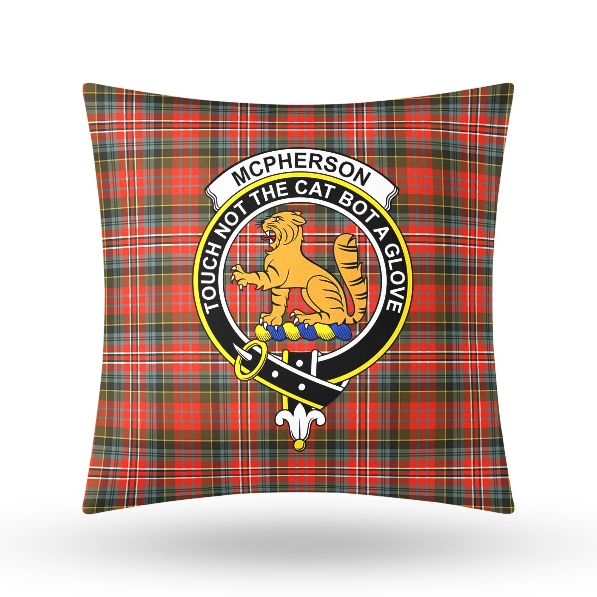 McPherson Weathered Tartan Crest Pillow Cover