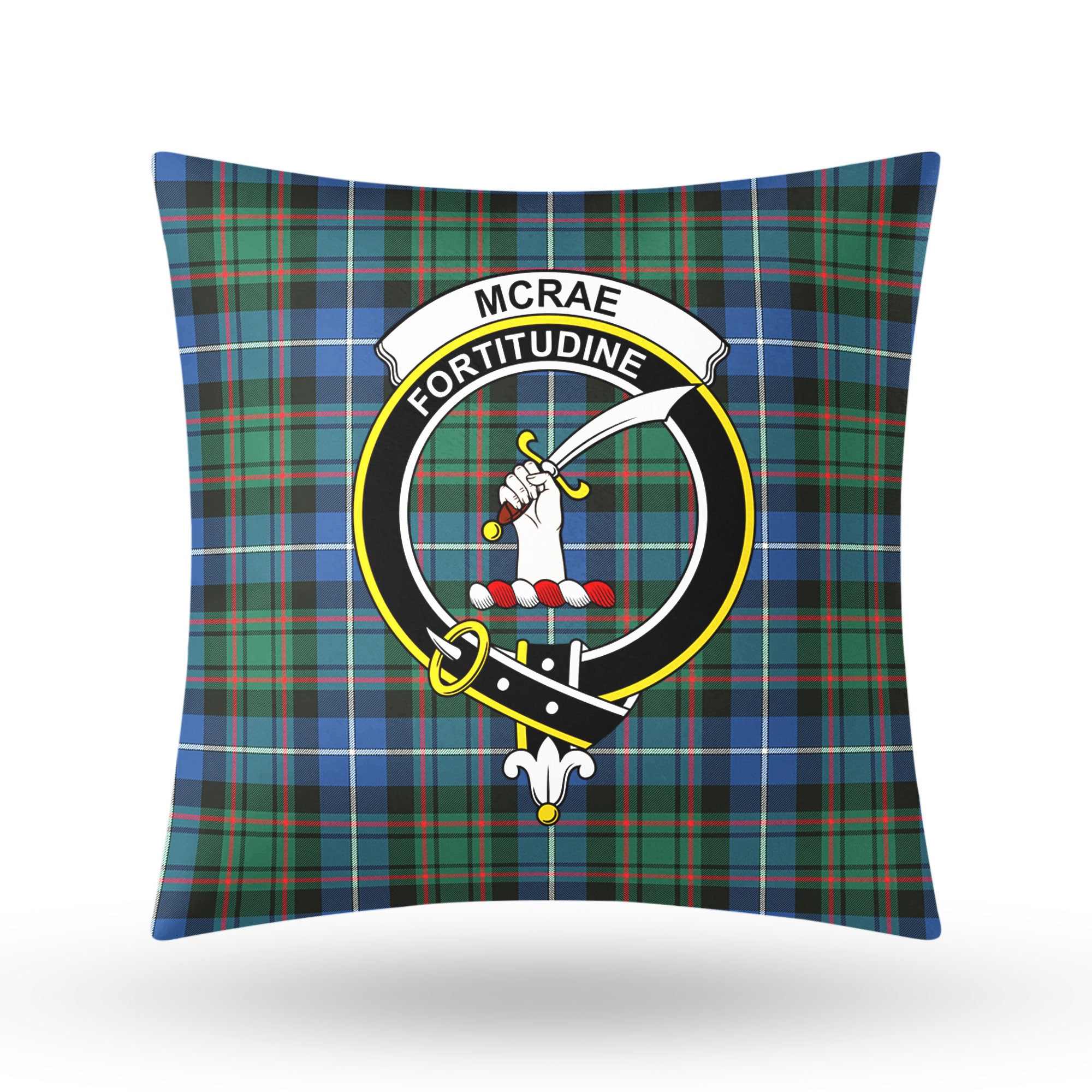 McRae Hunting Ancient Tartan Crest Pillow Cover