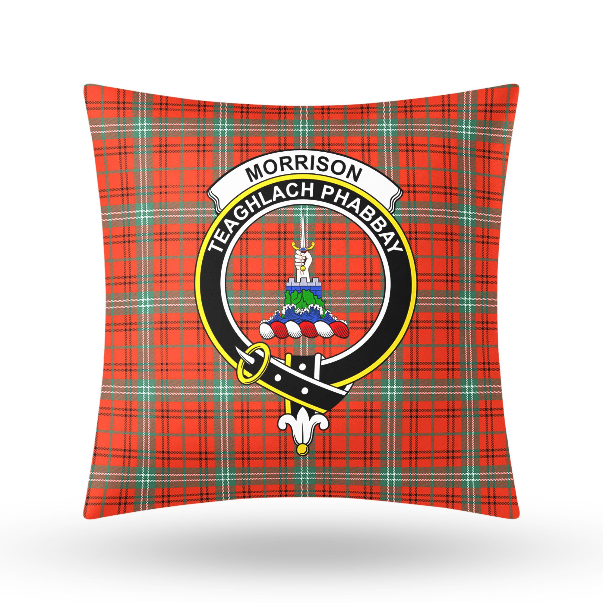 Morrison Red Ancient Tartan Crest Pillow Cover