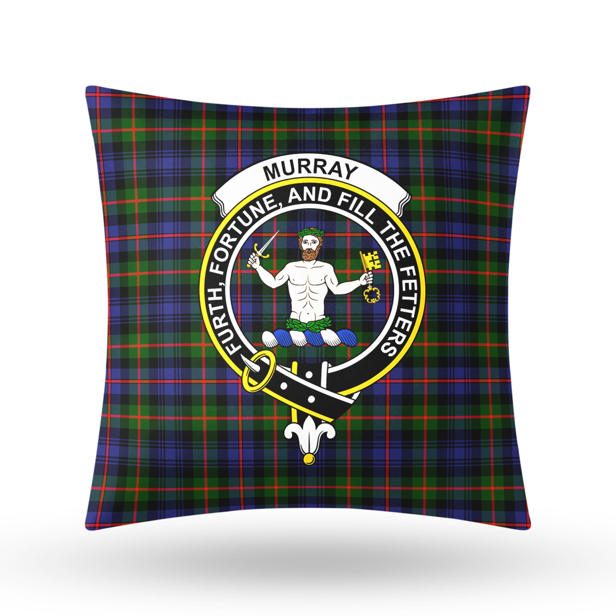 Murray of Atholl Modern Tartan Crest Pillow Cover