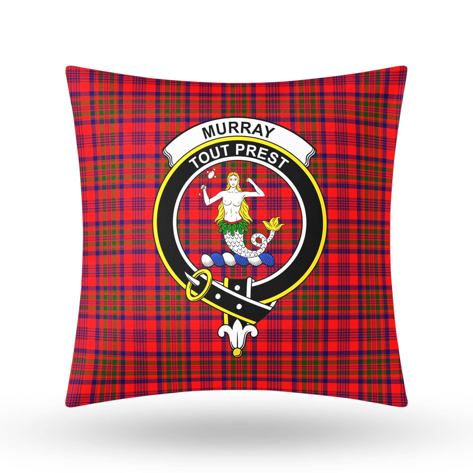 Murray of Tulloch Modern Tartan Crest Pillow Cover