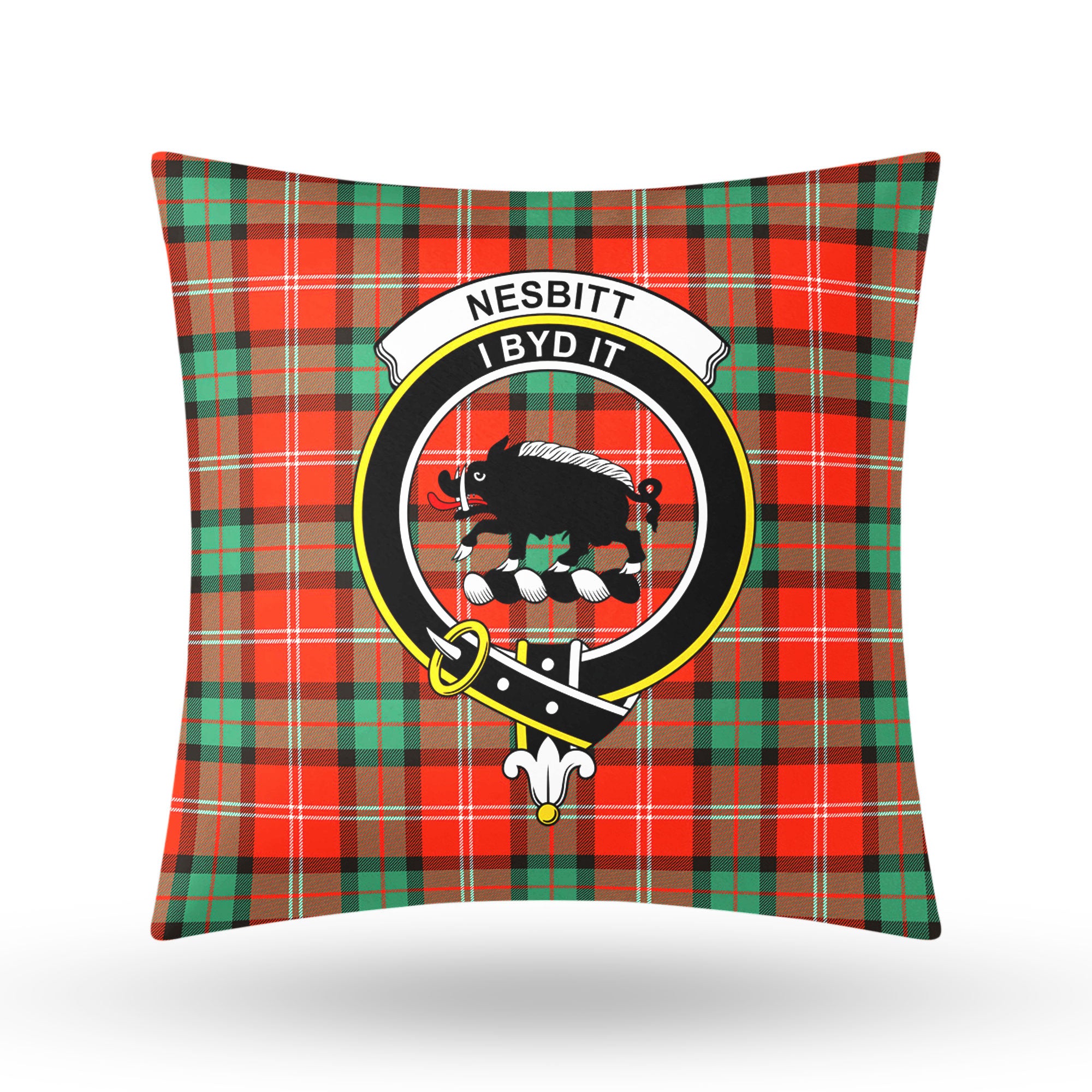 Nesbitt Ancient Tartan Crest Pillow Cover