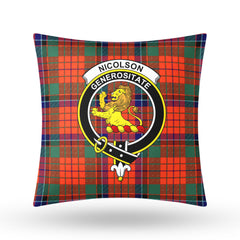 Nicolson Ancient Old Tartan Crest Pillow Cover