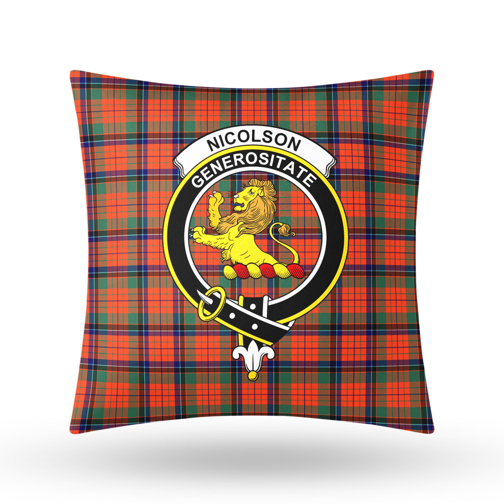 Nicolson Ancient Tartan Crest Pillow Cover