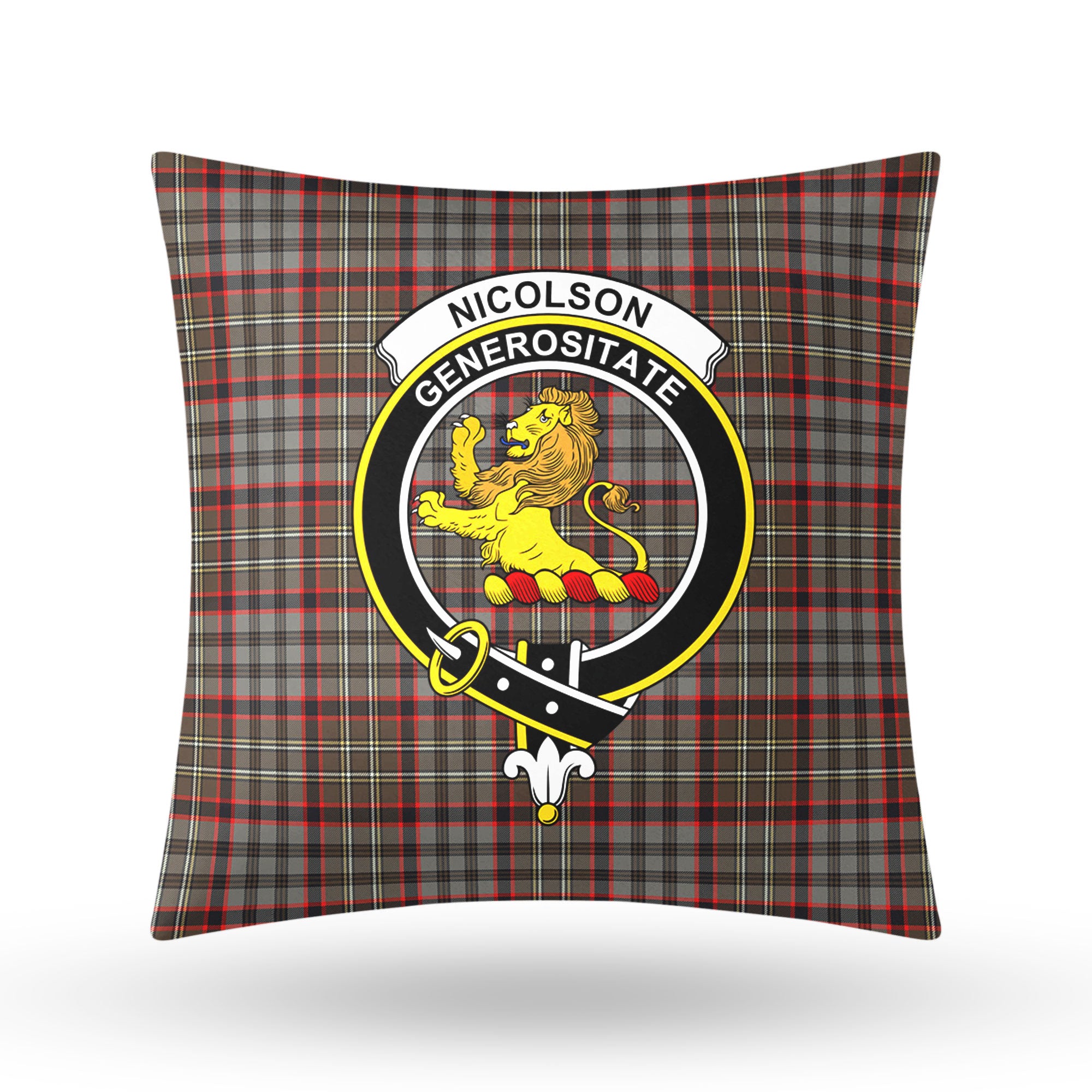 Nicolson Hunting Weathered Tartan Crest Pillow Cover