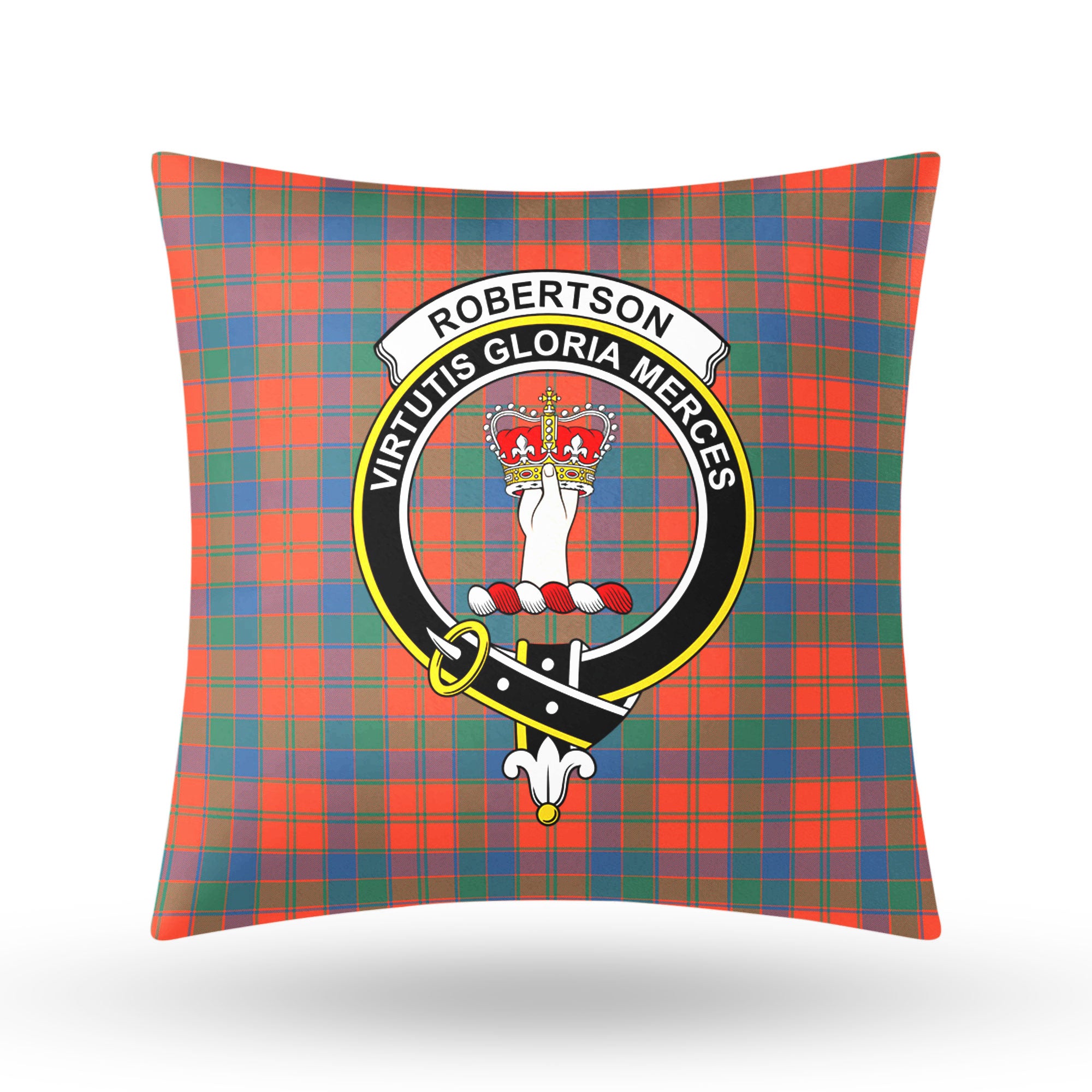 Robertson Ancient Tartan Crest Pillow Cover