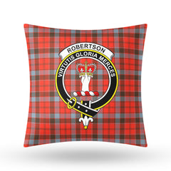 Robertson Weathered Tartan Crest Pillow Cover