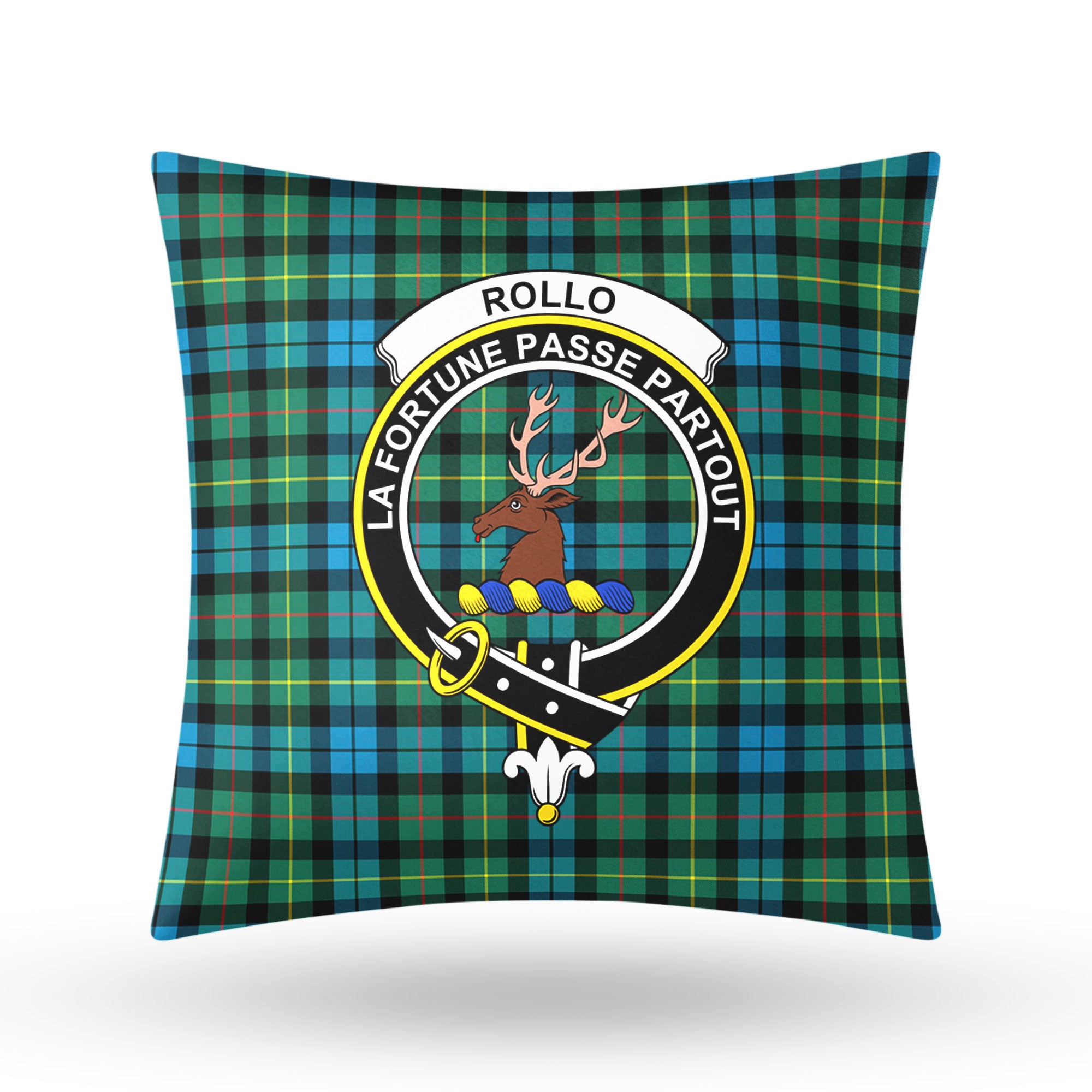 Rollo Ancient Tartan Crest Pillow Cover