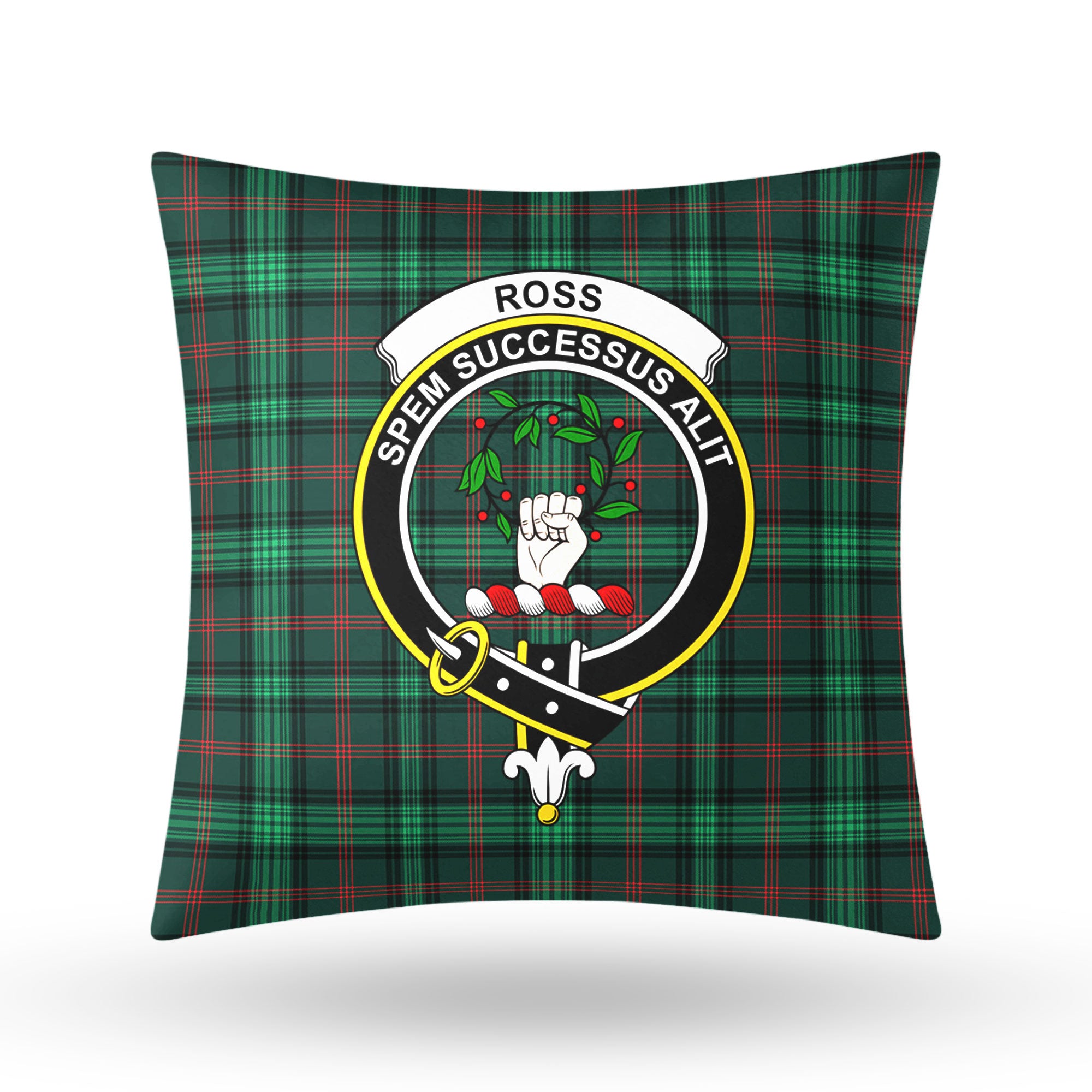 Ross Hunting Modern Tartan Crest Pillow Cover