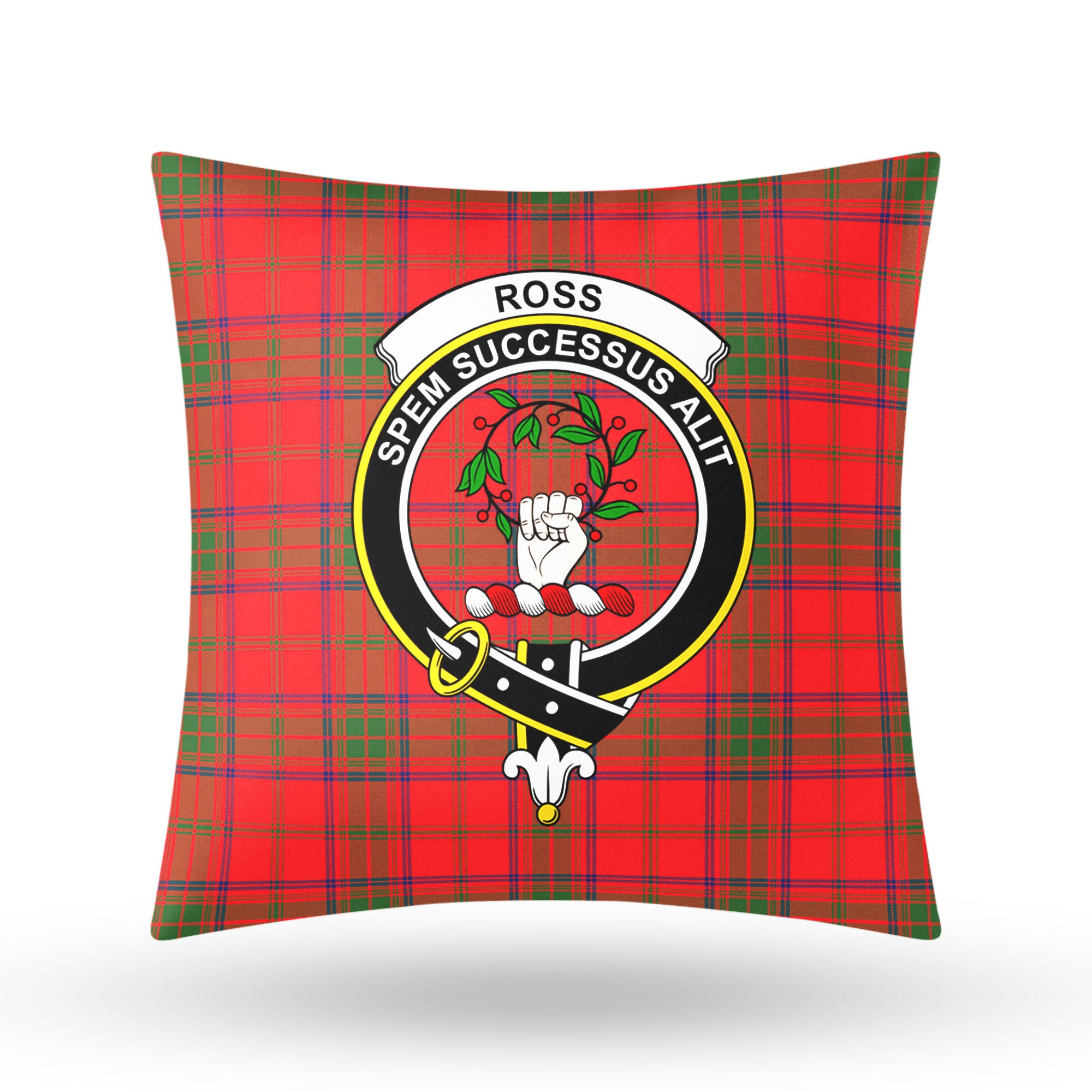 Ross Modern Tartan Crest Pillow Cover