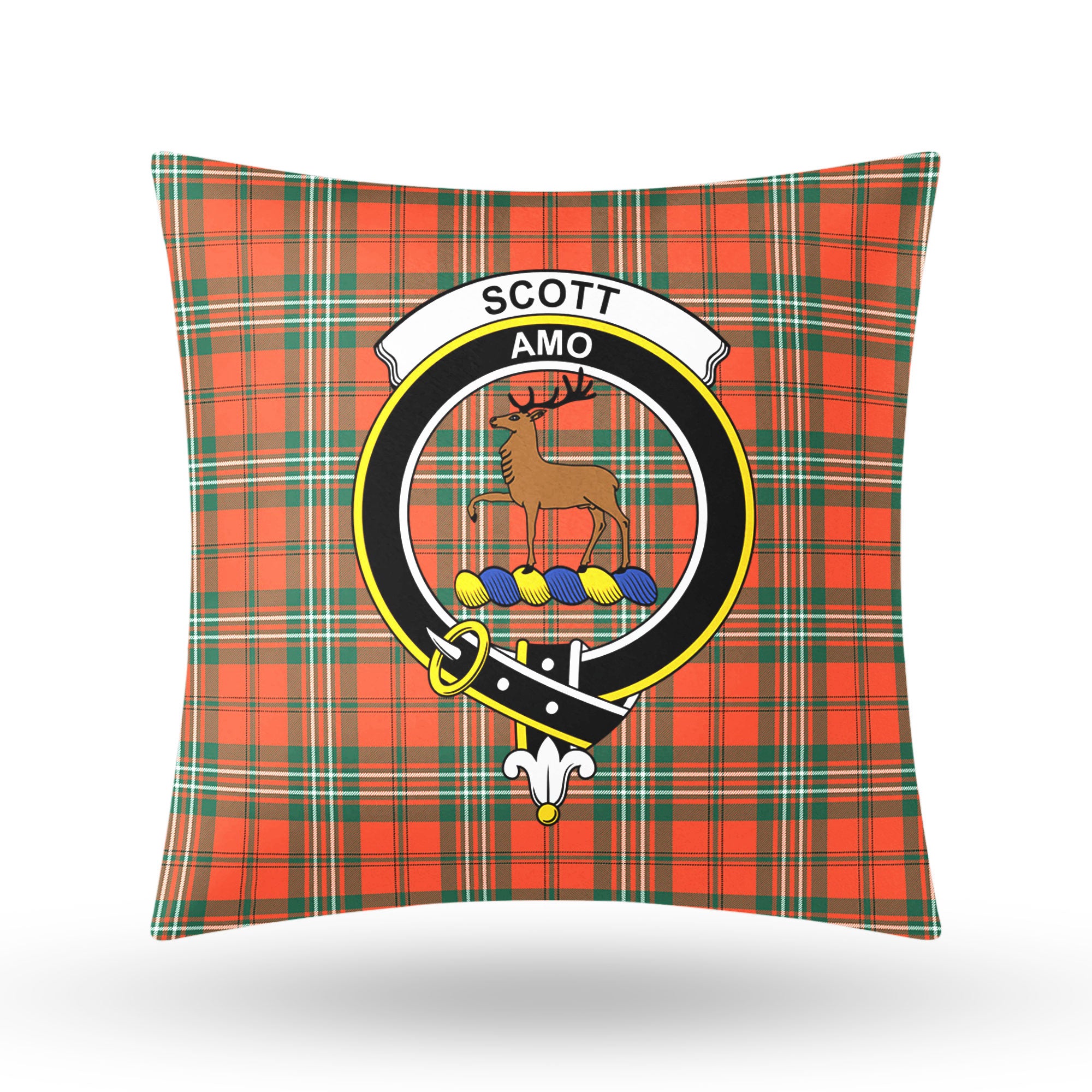 Scott Ancient Tartan Crest Pillow Cover