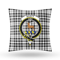 Scott Black & White Modern Tartan Crest Pillow Cover