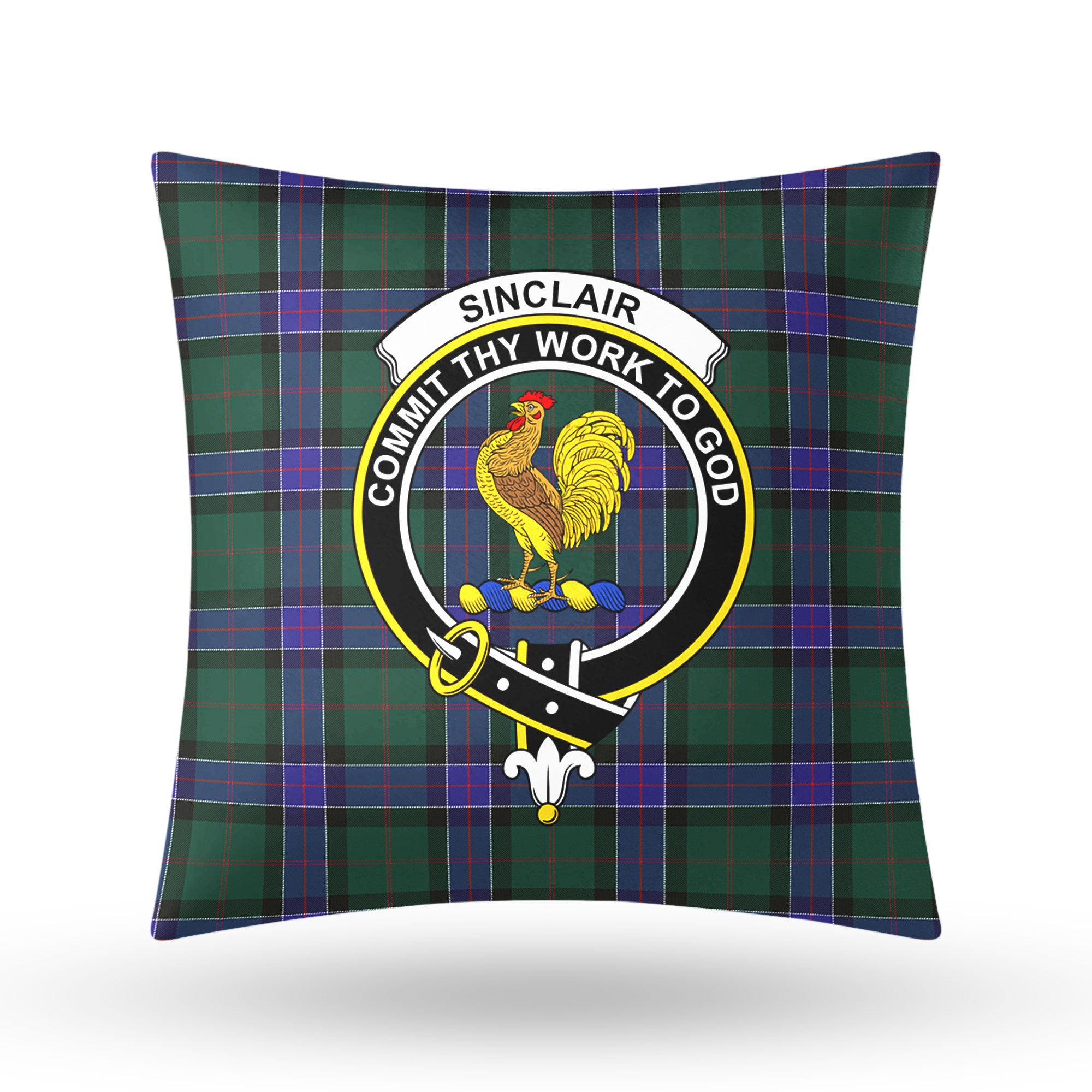 Sinclair Hunting Modern Tartan Crest Pillow Cover