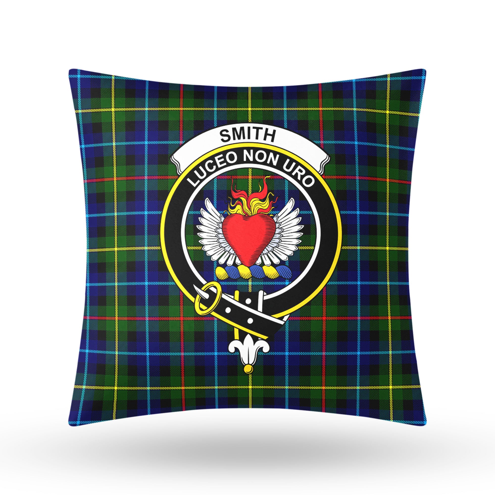 Smith Modern Tartan Crest Pillow Cover