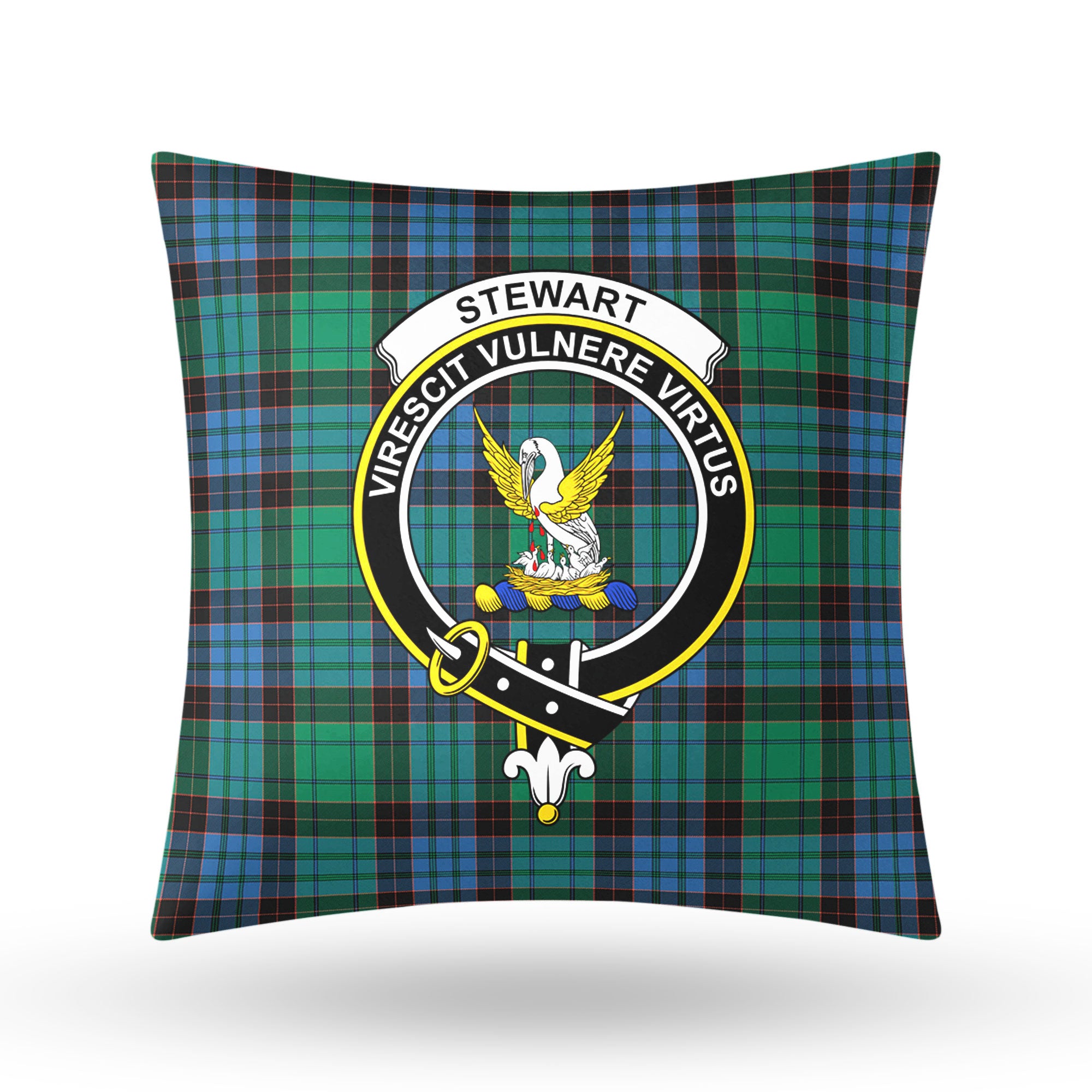 Stewart Old Ancient Tartan Crest Pillow Cover