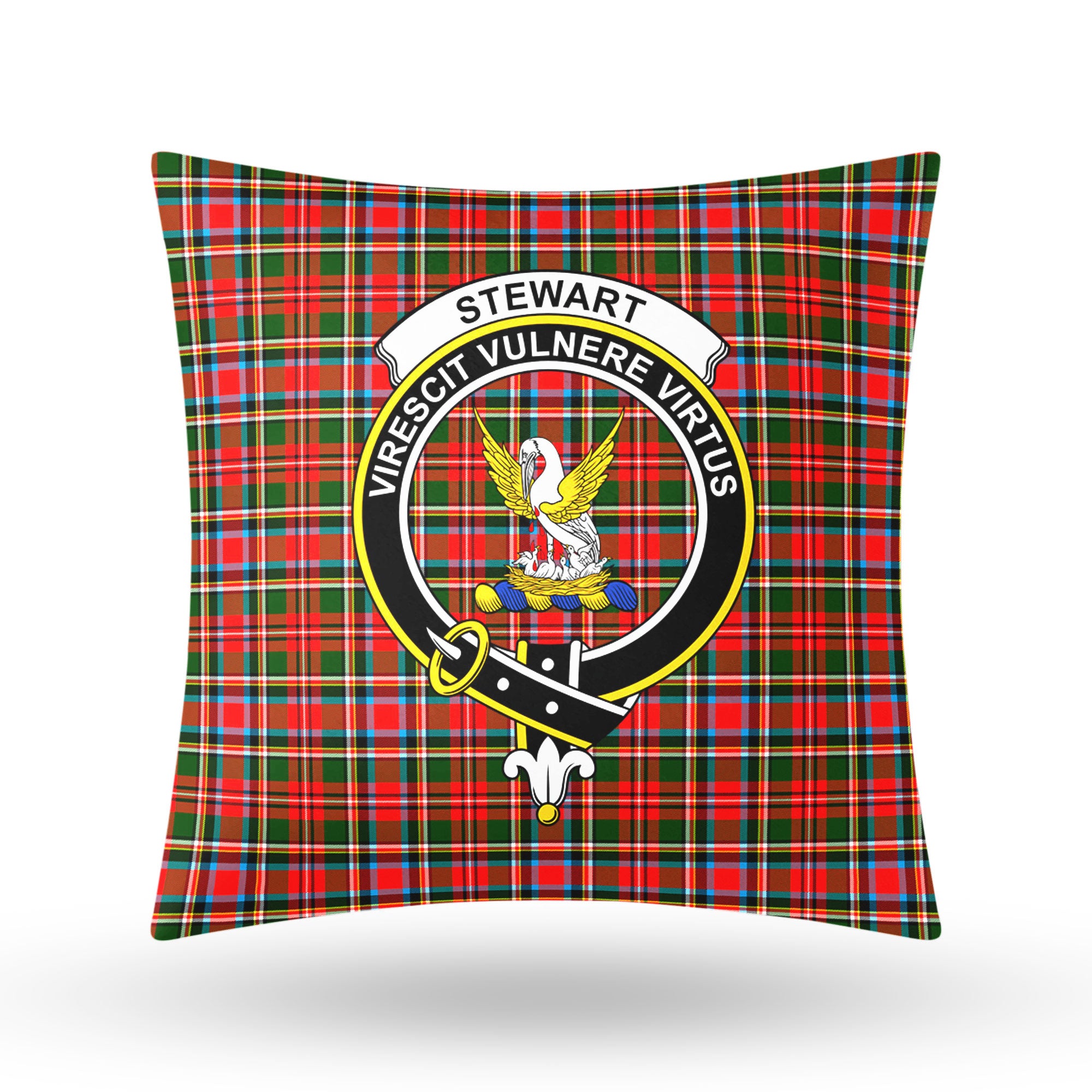 Stewart Royal Tartan Crest Pillow Cover