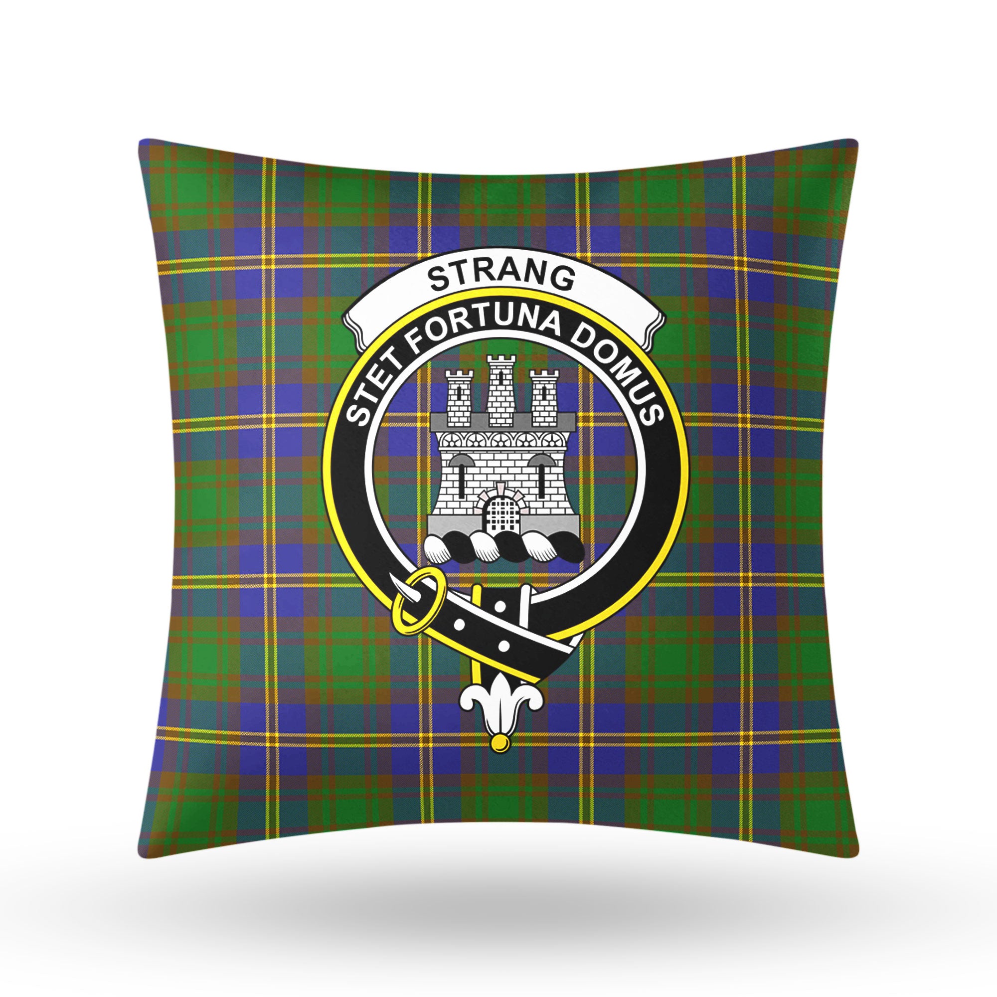 Strang (or Strange) Tartan Crest Pillow Cover