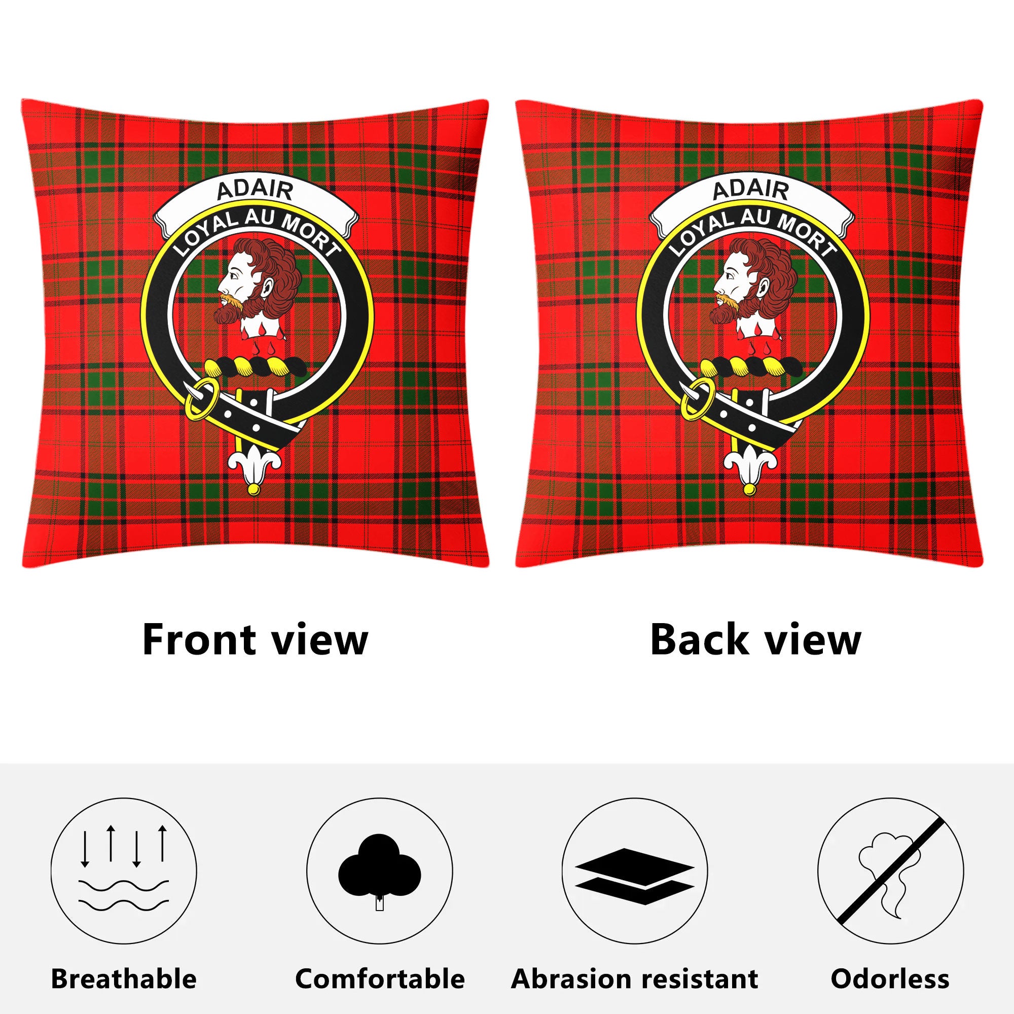 Adair Modern Tartan Crest Pillow Cover