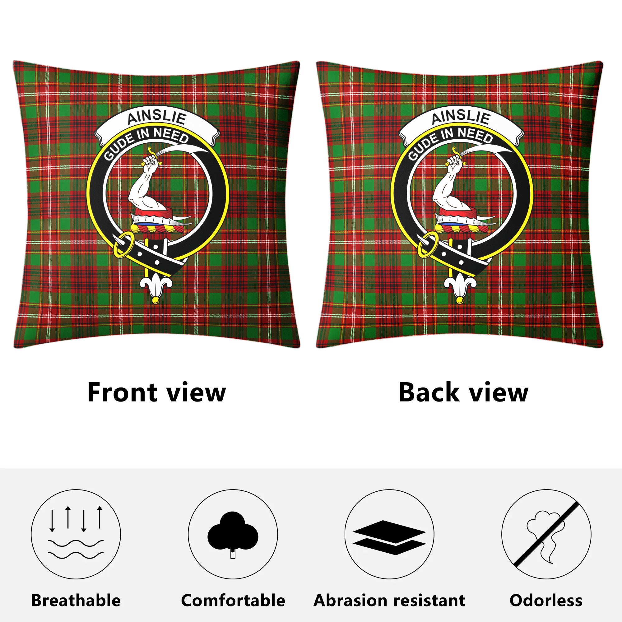 Ainslie Tartan Crest Pillow Cover