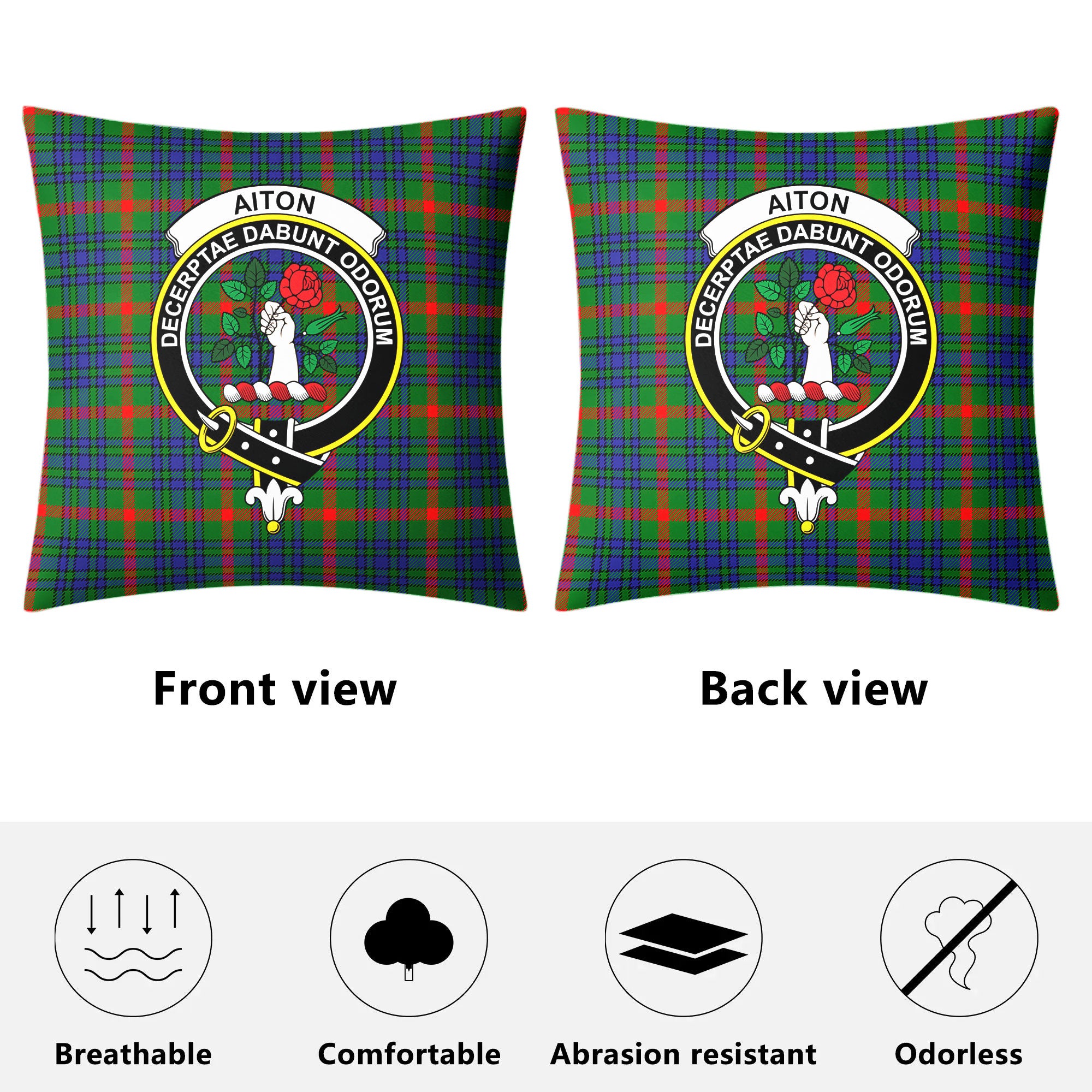 Aiton Tartan Crest Pillow Cover