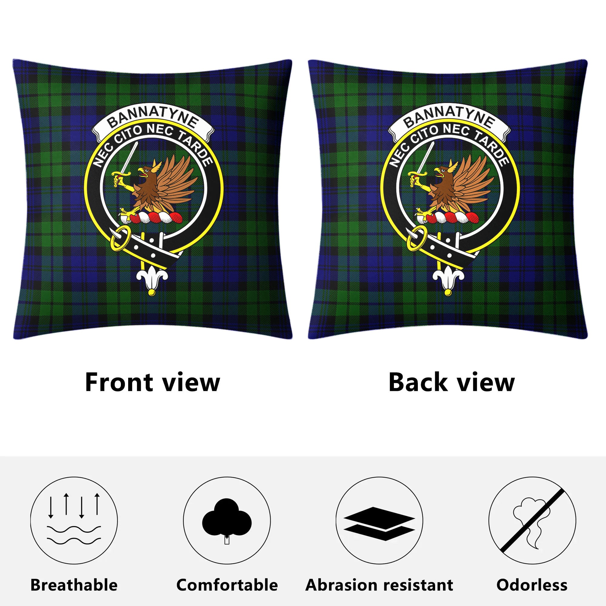 Bannatyne Tartan Crest Pillow Cover