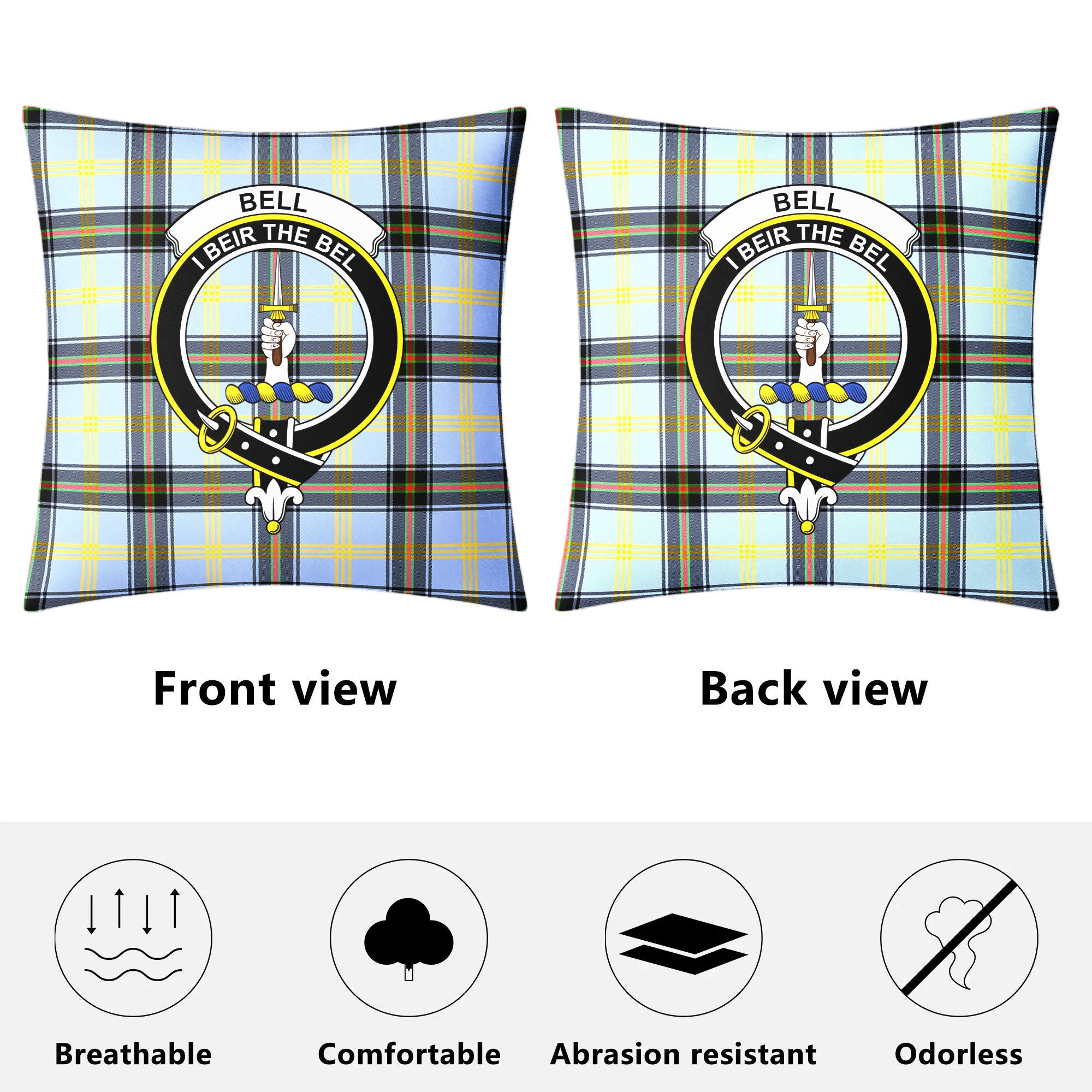 Bell of the Borders Tartan Crest Pillow Cover