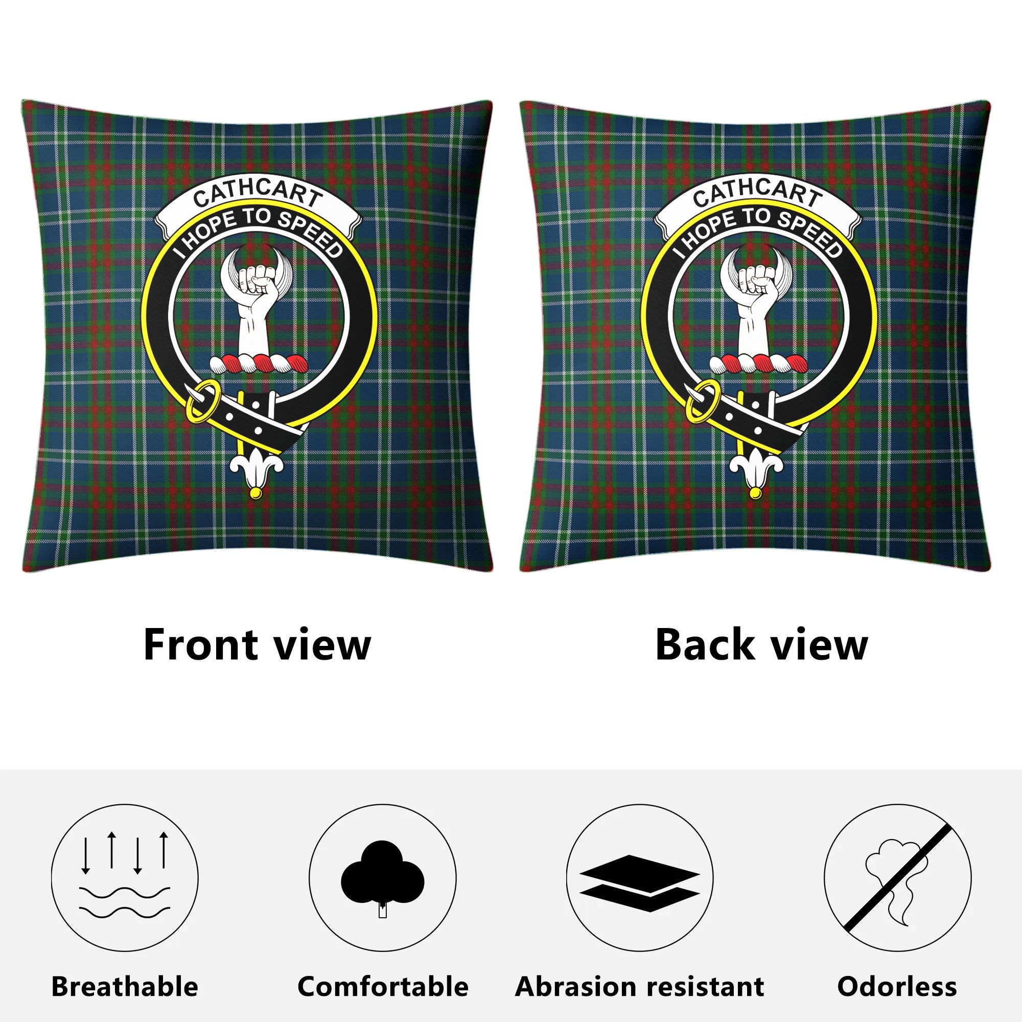 Cathcart Tartan Crest Pillow Cover