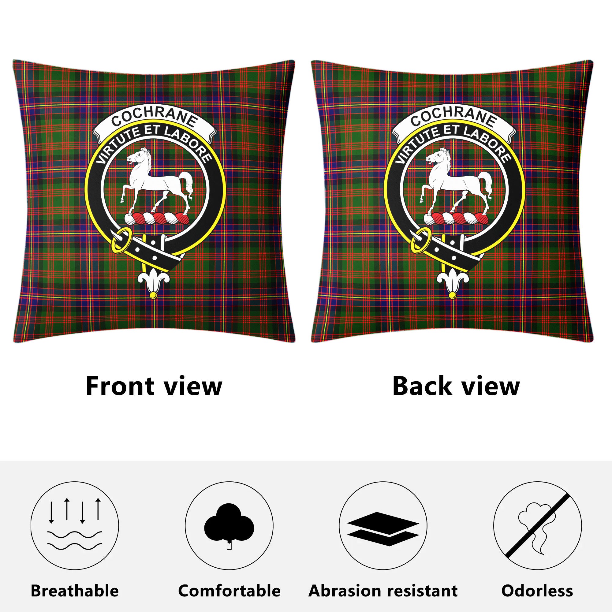 Cochrane Modern Tartan Crest Pillow Cover