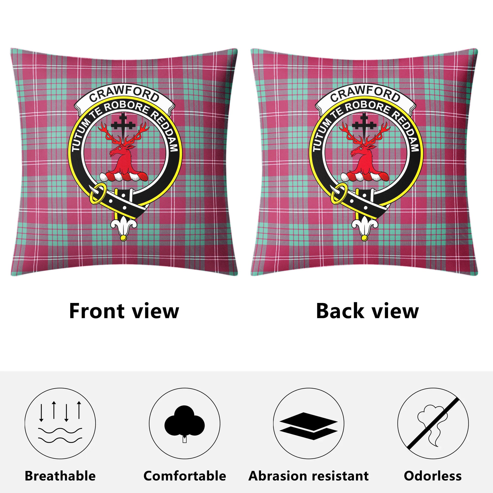 Crawford Ancient Tartan Crest Pillow Cover