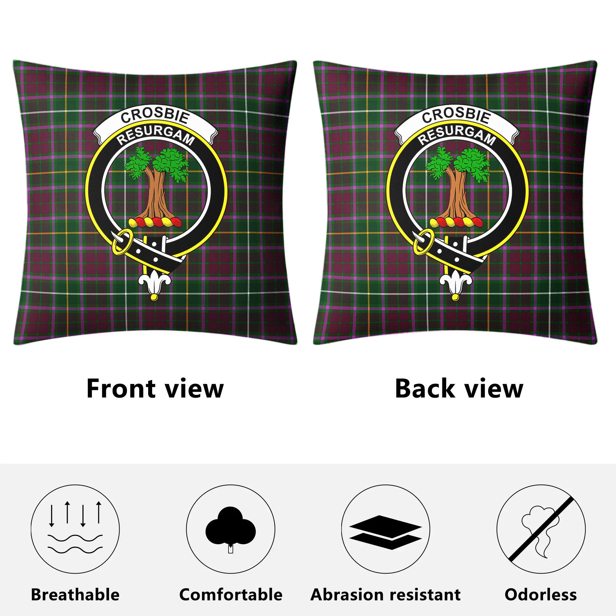 Crosbie Tartan Crest Pillow Cover