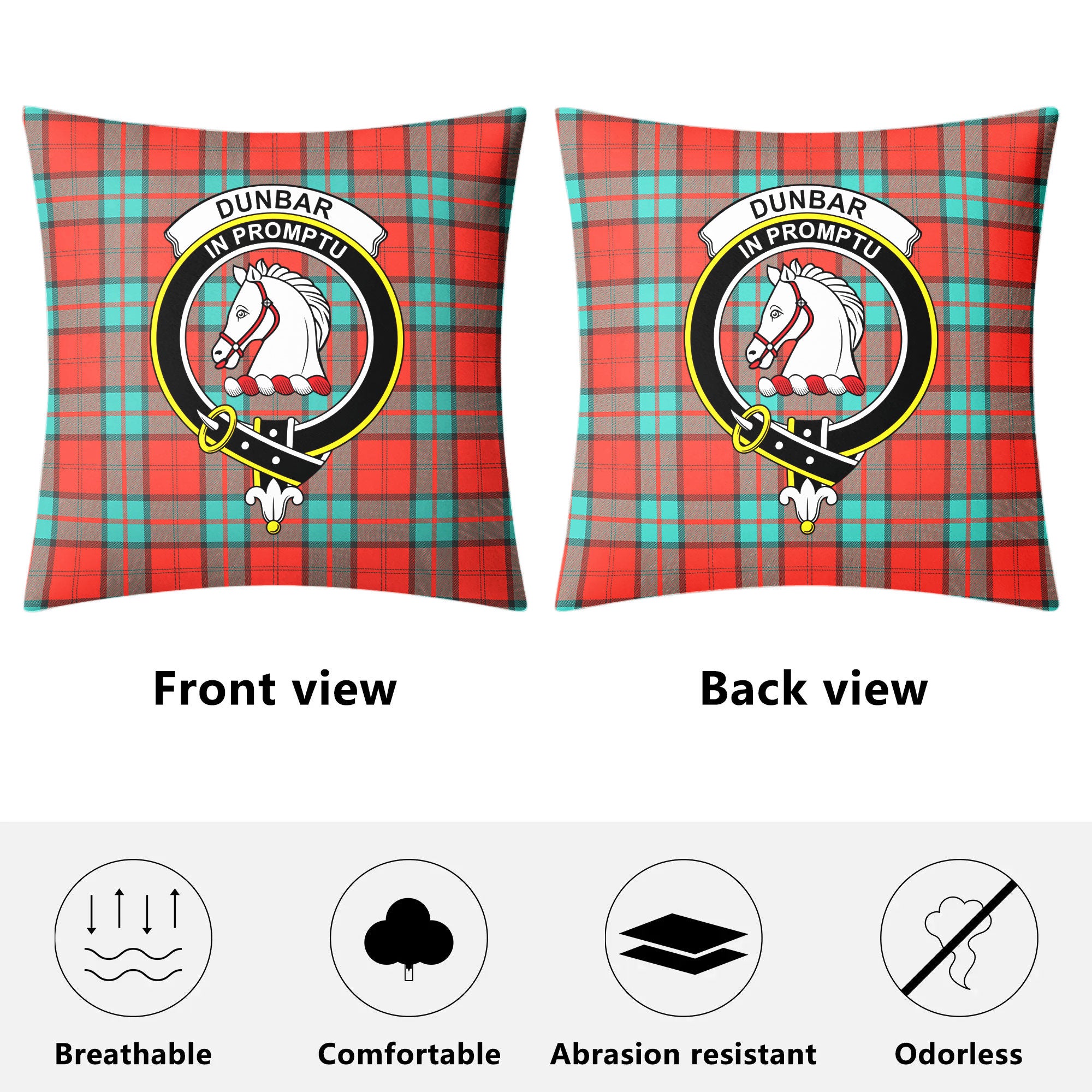 Dunbar Ancient Tartan Crest Pillow Cover