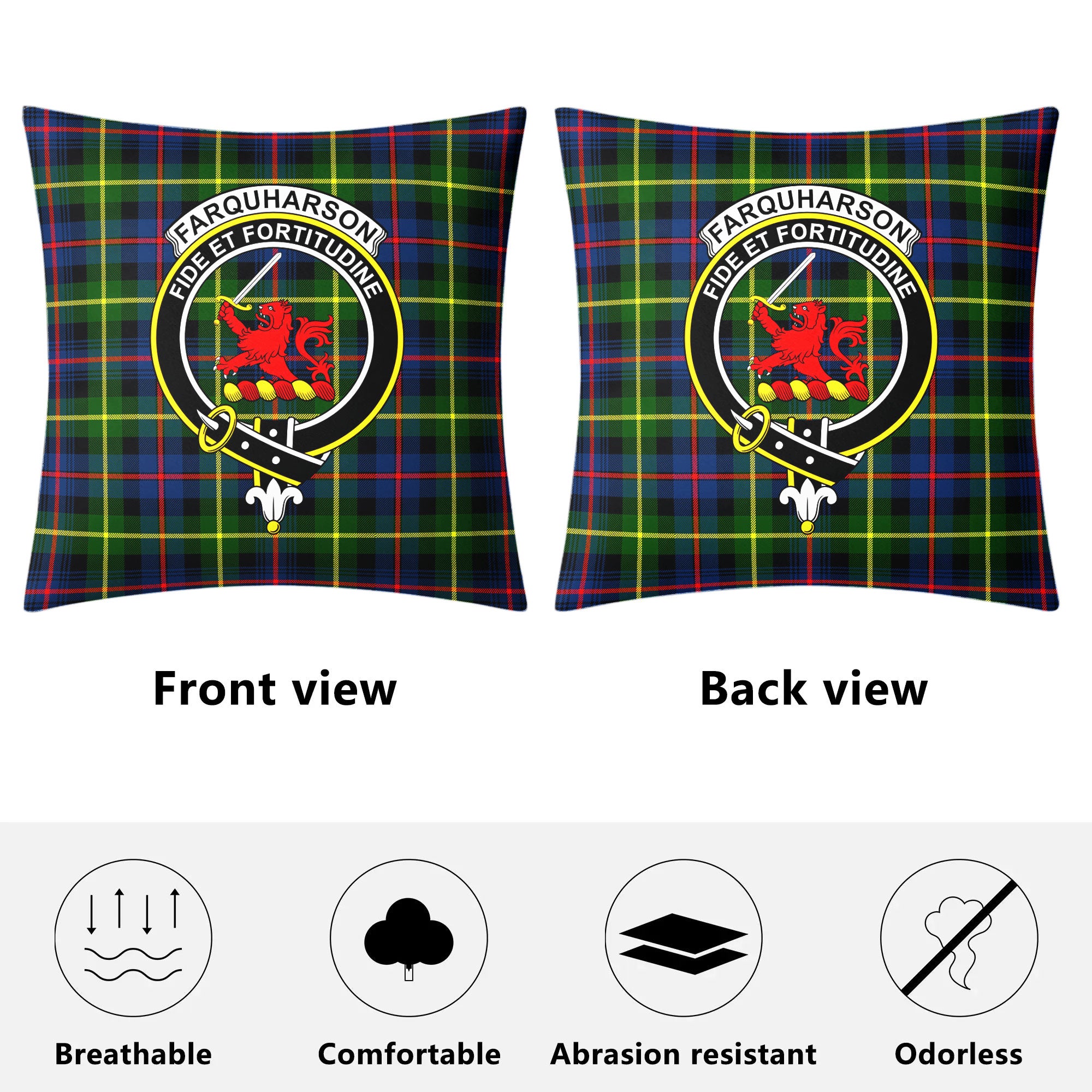 Farquharson Modern Tartan Crest Pillow Cover