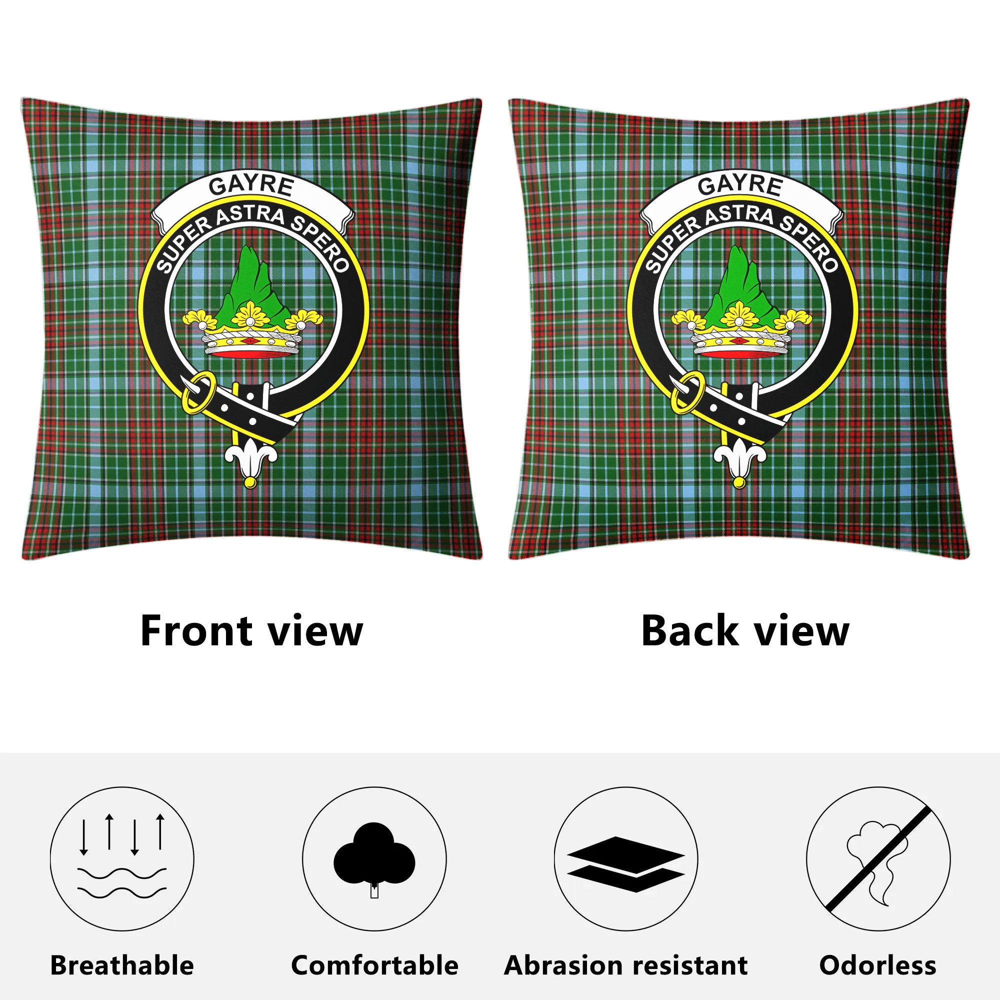 Gayre Tartan Crest Pillow Cover