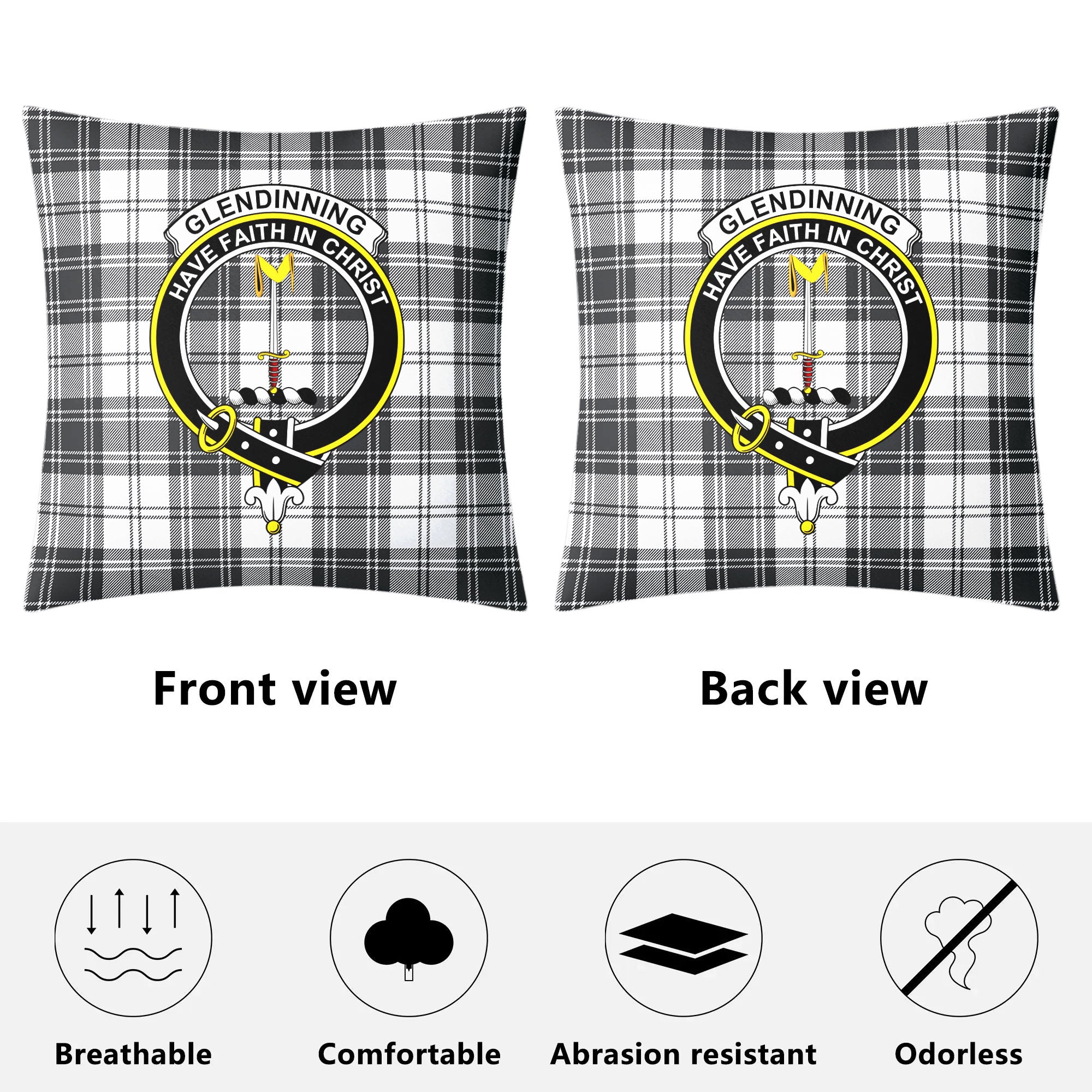 Glendinning Tartan Crest Pillow Cover