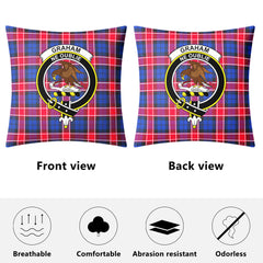 Graham of Menteith Red Tartan Crest Pillow Cover