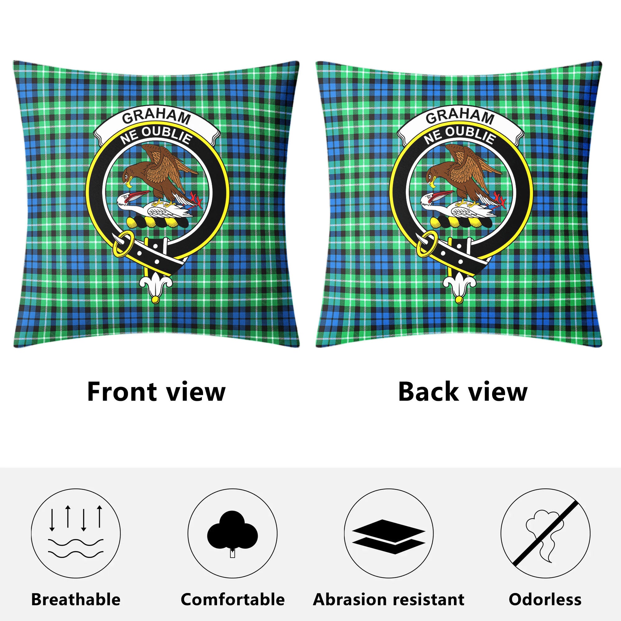 Graham of Montrose Ancient Tartan Crest Pillow Cover