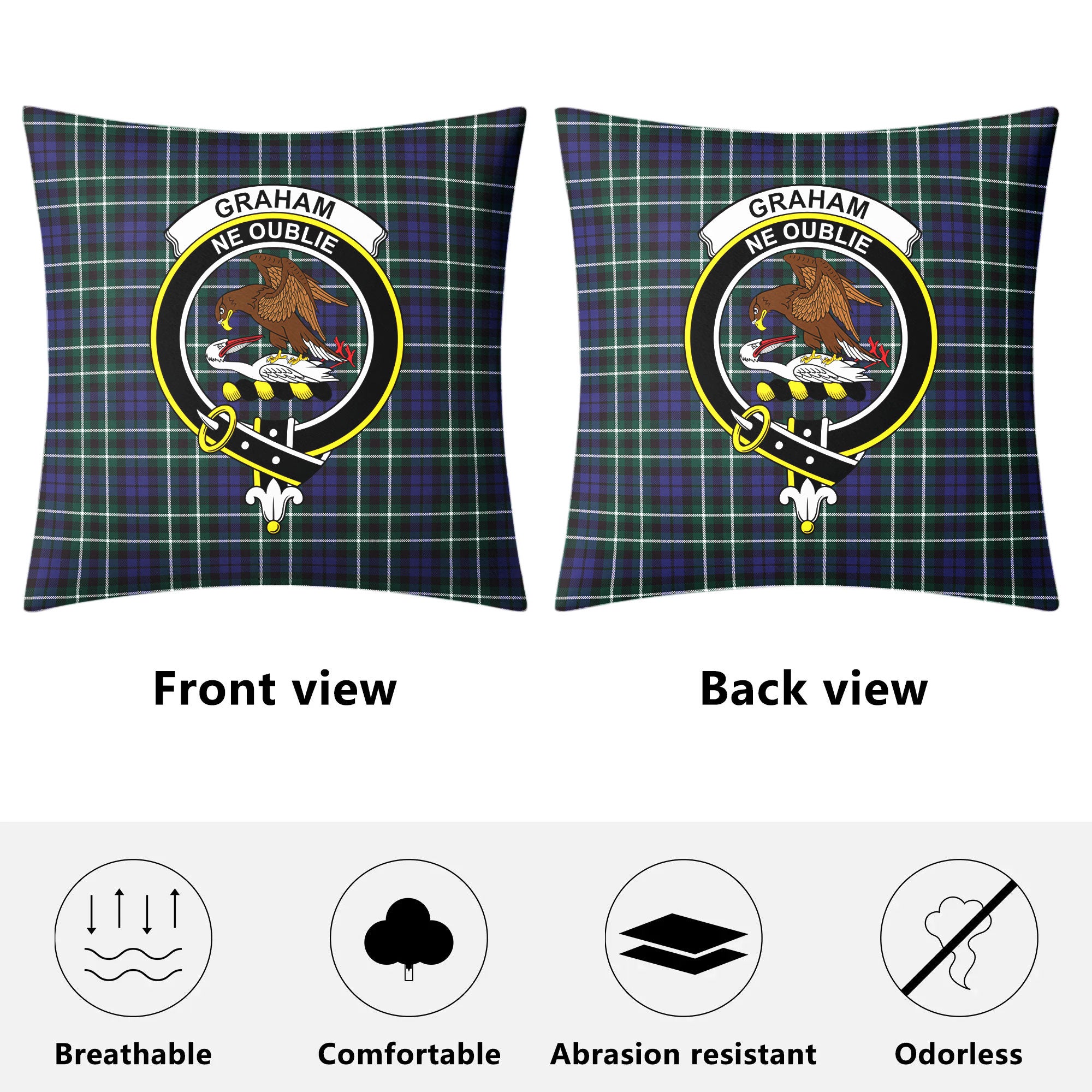 Graham of Montrose Modern Tartan Crest Pillow Cover