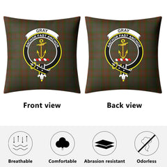 Gray Tartan Crest Pillow Cover