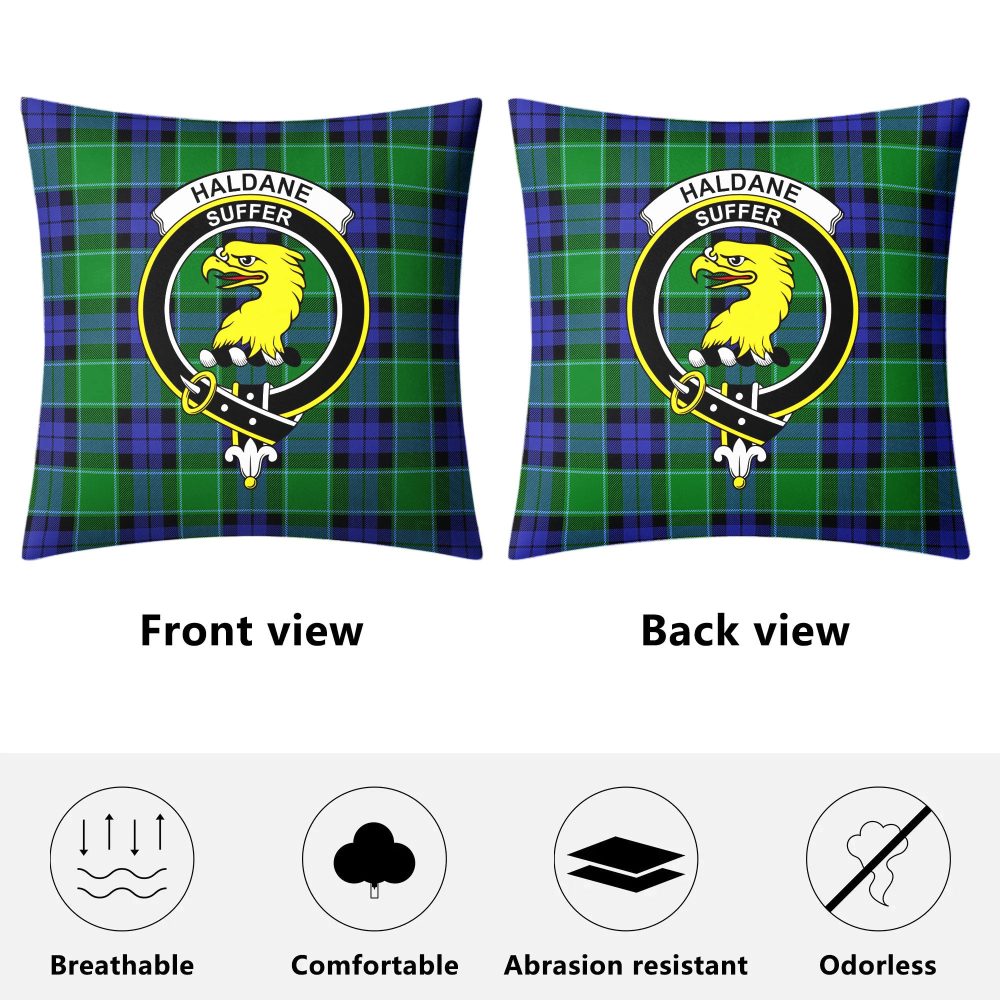 Haldane Tartan Crest Pillow Cover