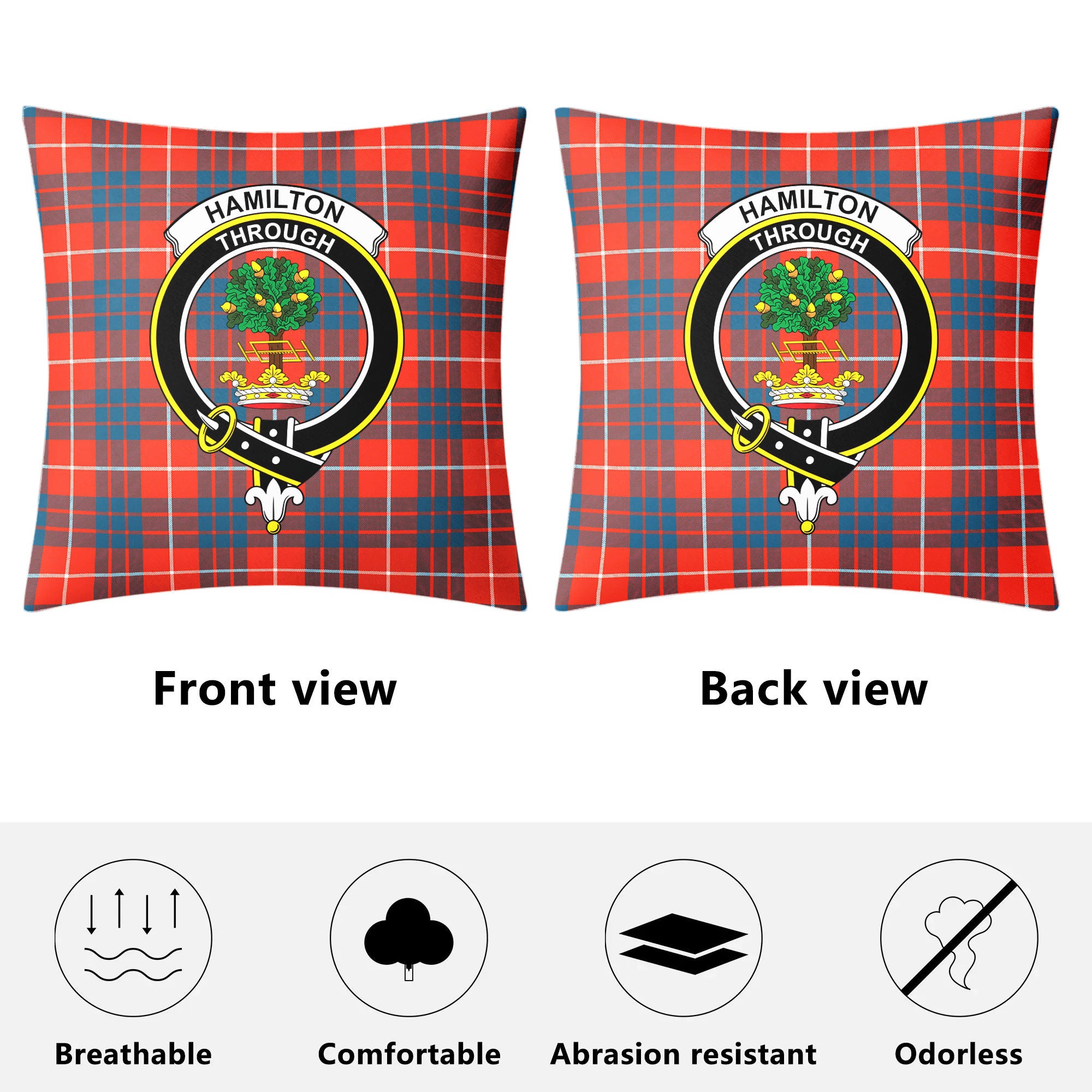 Hamilton Ancient Tartan Crest Pillow Cover