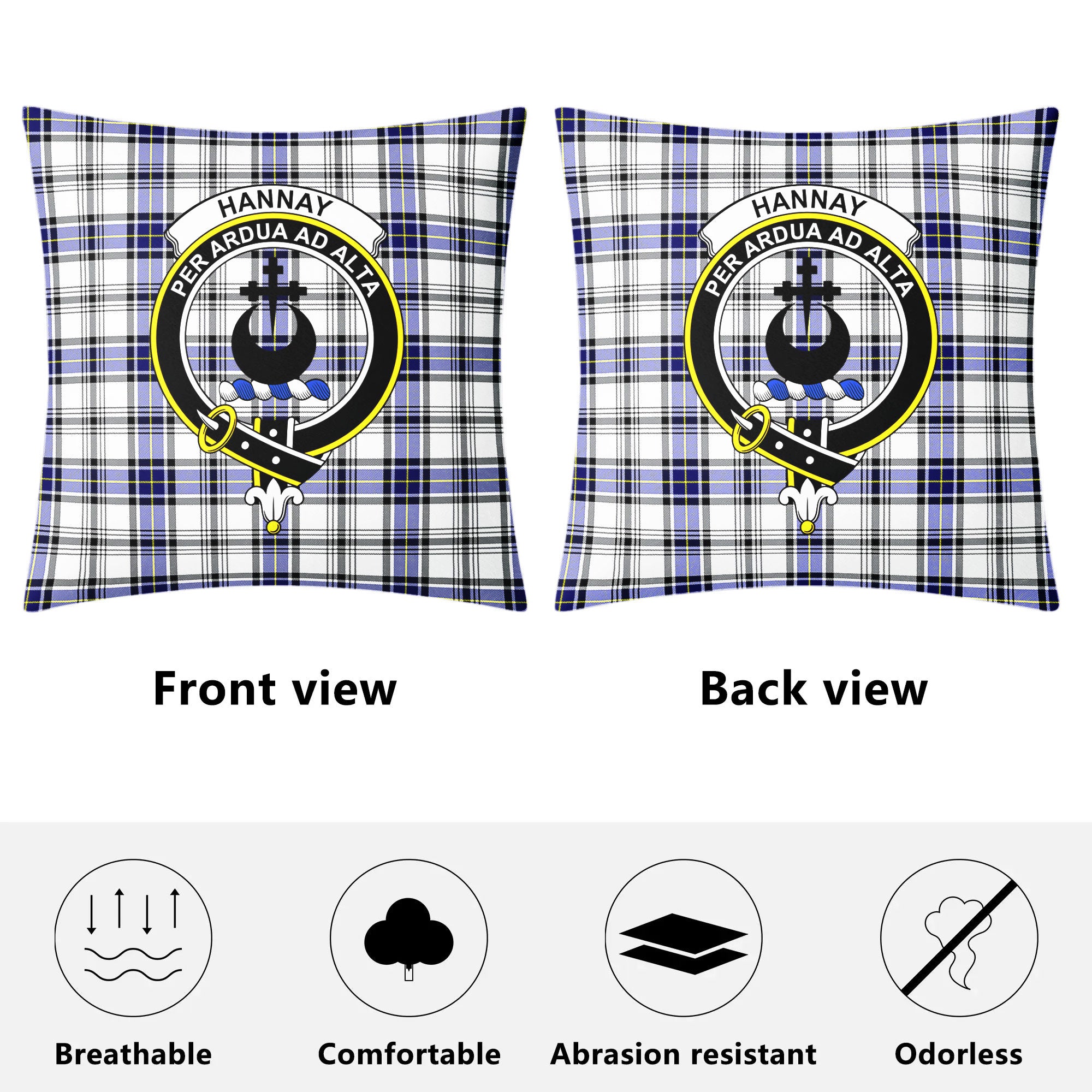 Hannay Modern Tartan Crest Pillow Cover