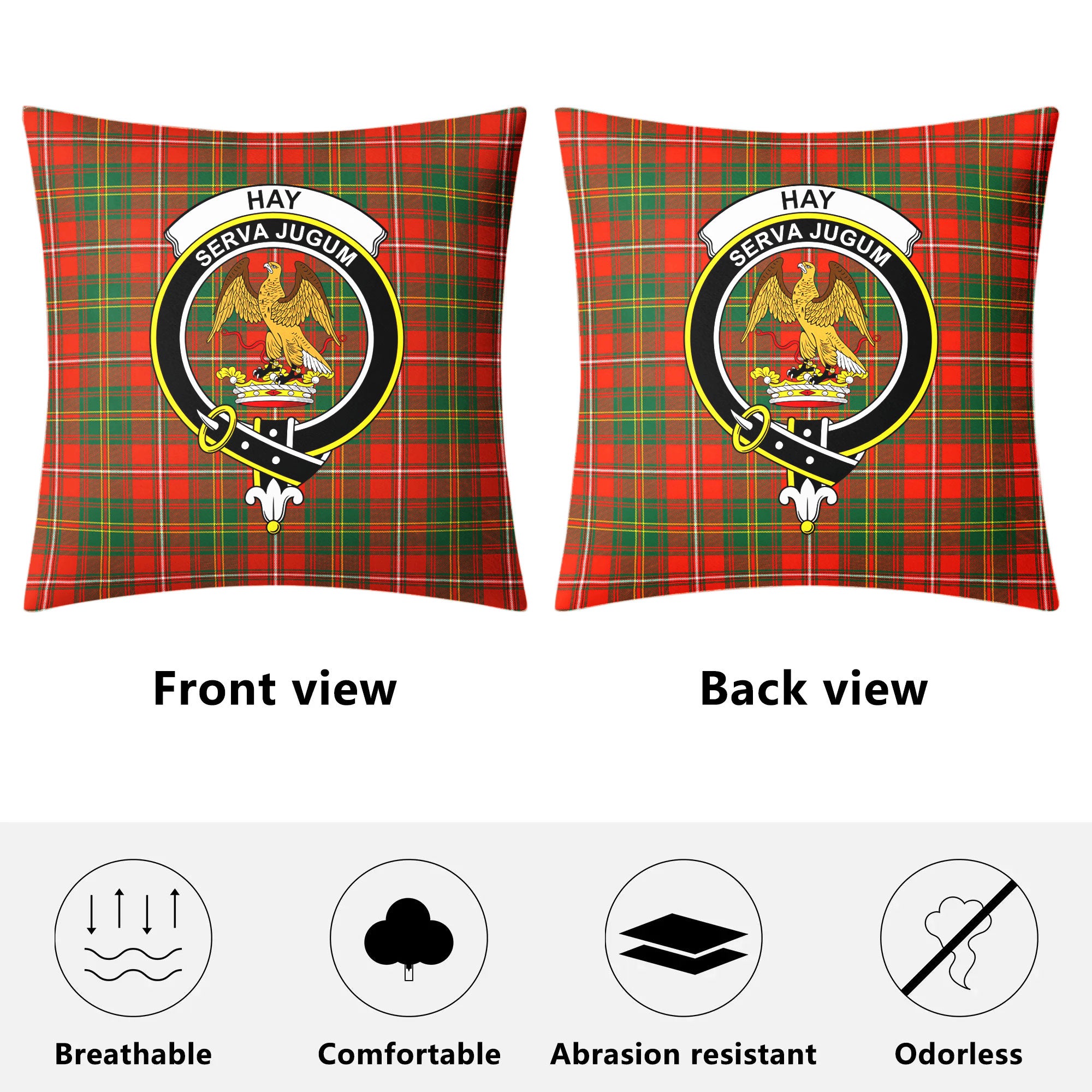 Hay Ancient Tartan Crest Pillow Cover