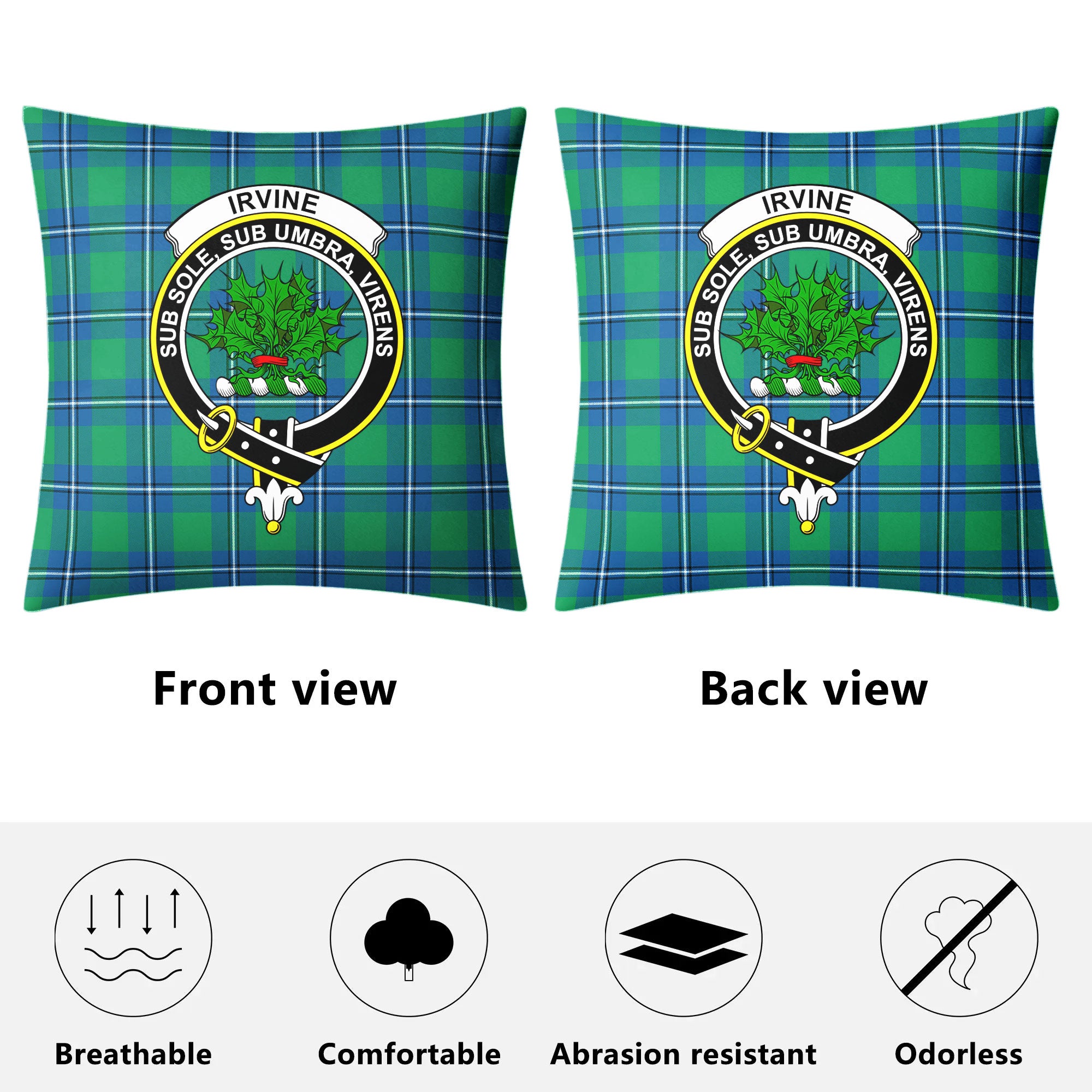 Irvine Ancient Tartan Crest Pillow Cover