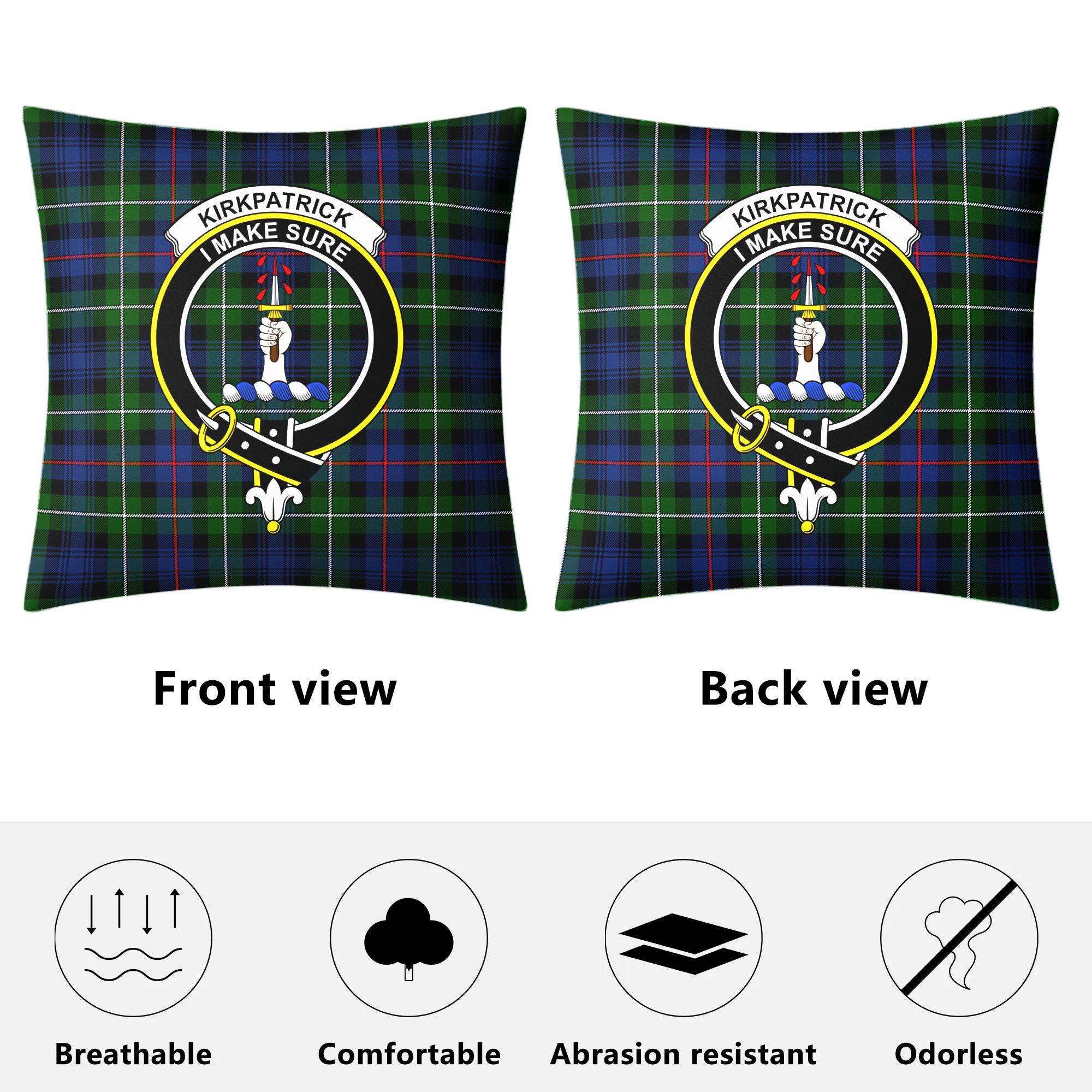 Kirkpatrick Tartan Crest Pillow Cover