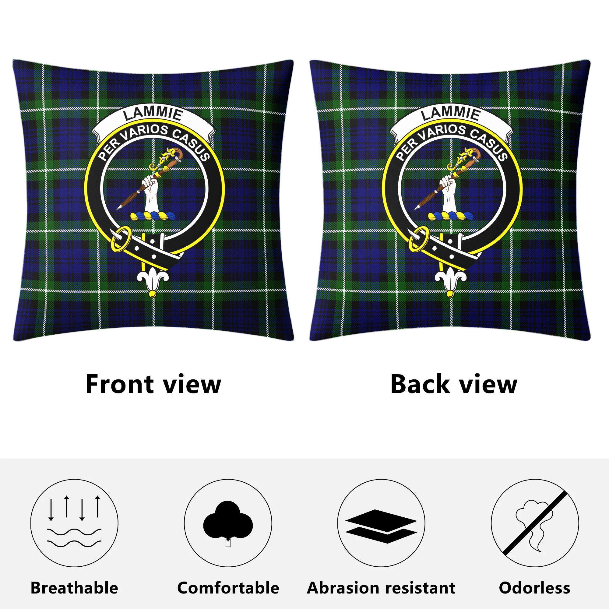 Lammie Tartan Crest Pillow Cover