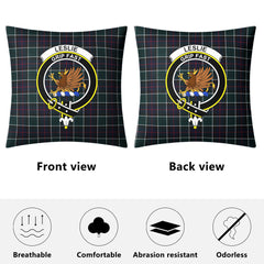 Leslie Hunting Modern Tartan Crest Pillow Cover