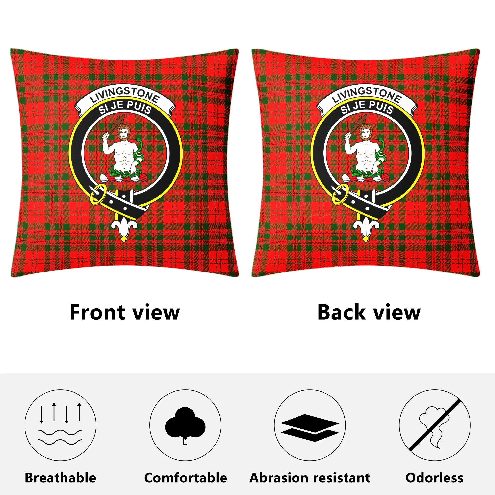 Livingstone Tartan Crest Pillow Cover